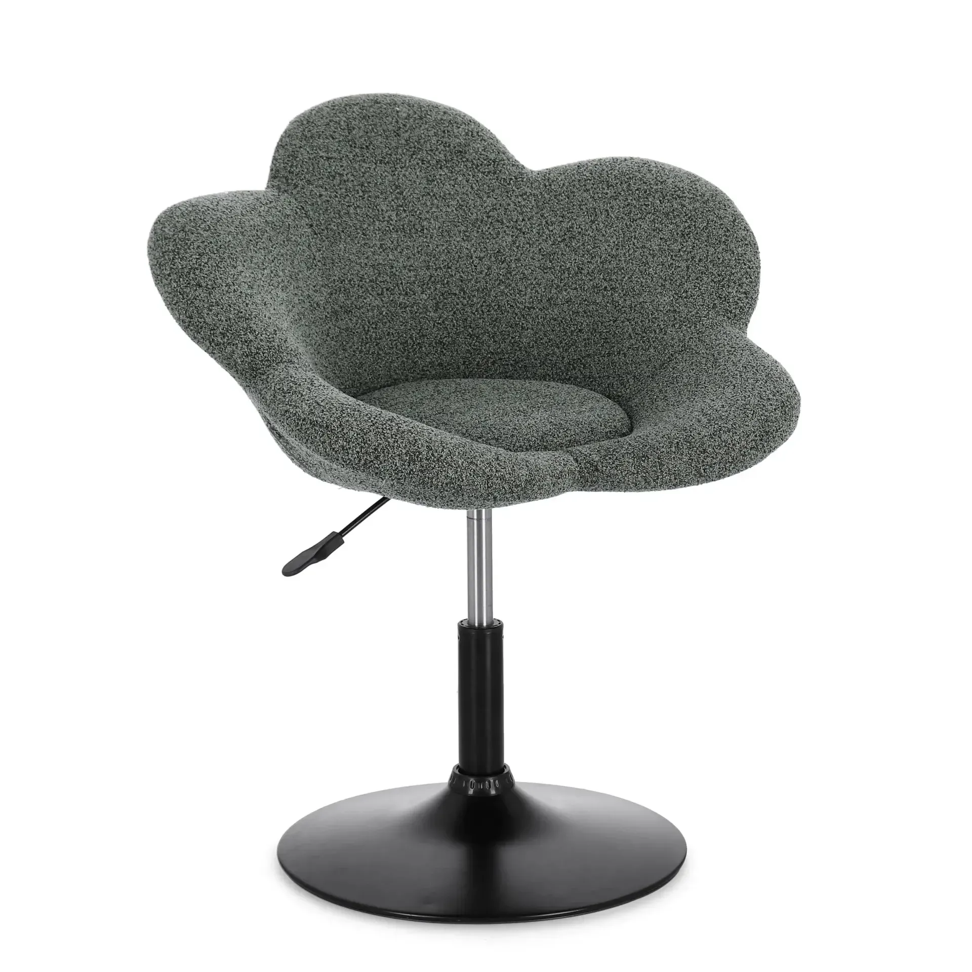 Hoker z regulacją wysokości FLEUR Bizzotto ciemnozielony tkanina tapicerska 69x55x69-81