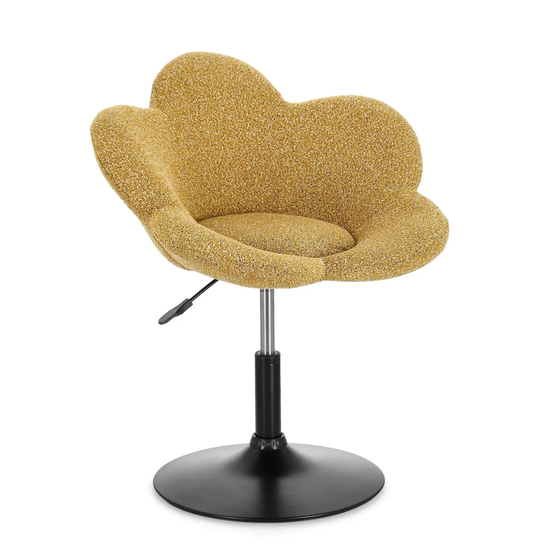 Hoker z regulacją wysokości FLEUR Bizzotto musztardowy tkanina tapicerska 69x55x69-81