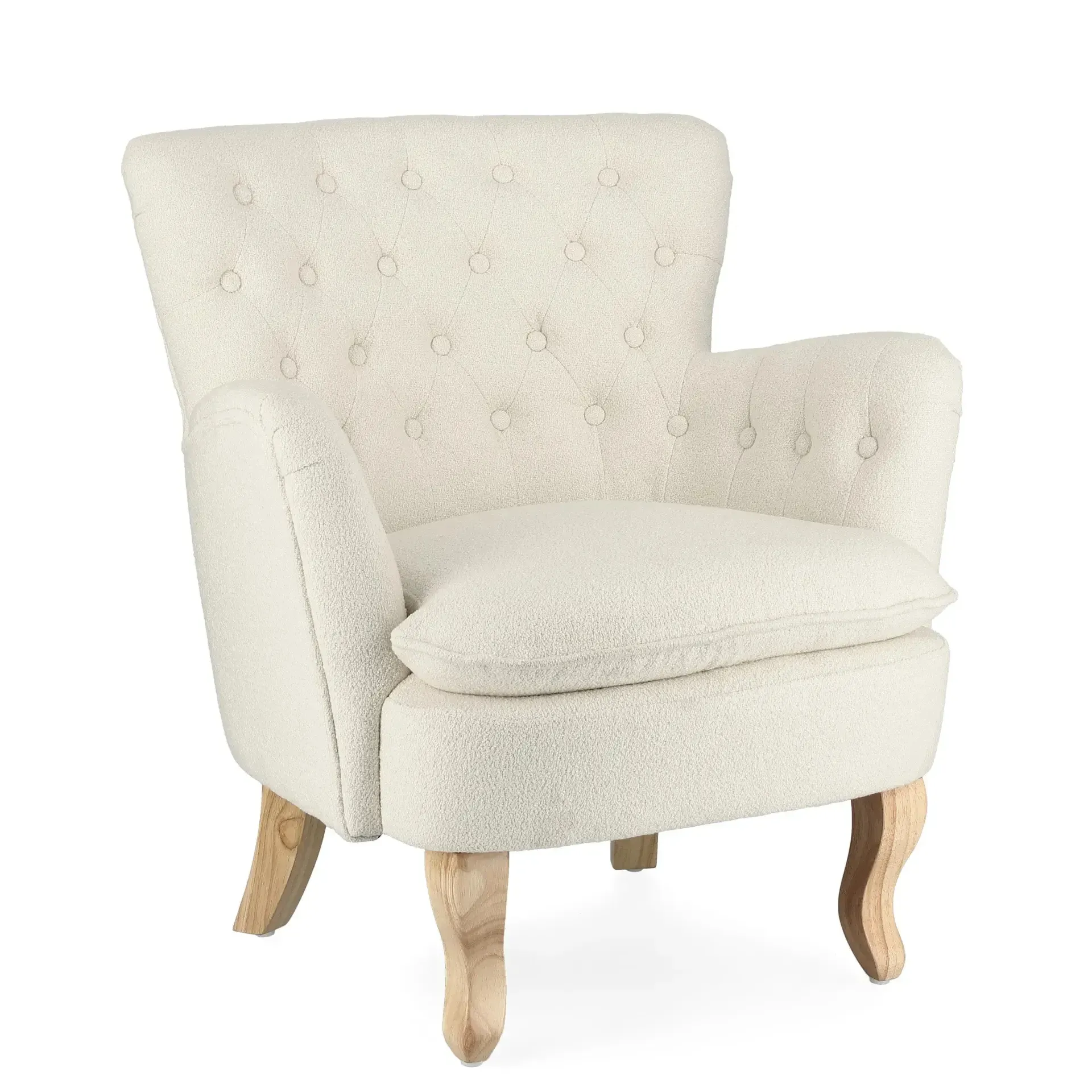 Fotel ORLINS Bizzotto biały tkanina tapicerska z efektem Bioucle 71,5x72,5x79