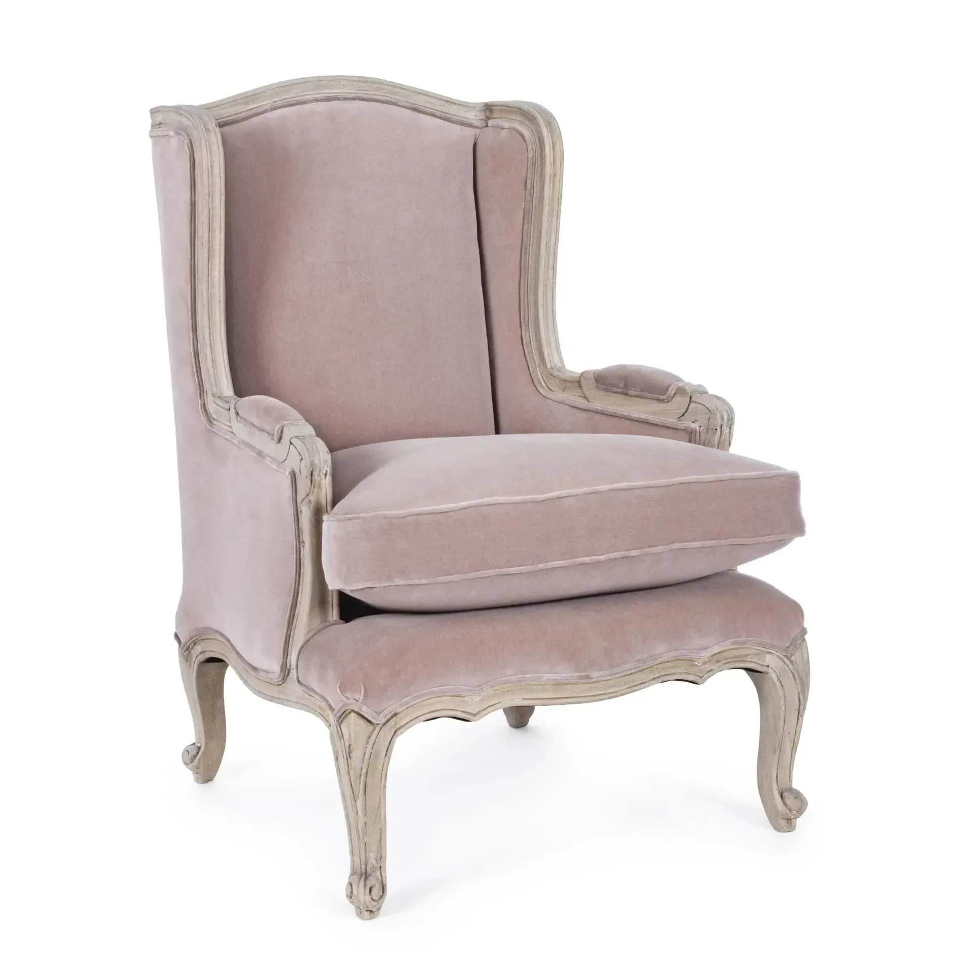 Fotel LORELIE Bizzotto różowy tkanina tapicerska 72x76x102