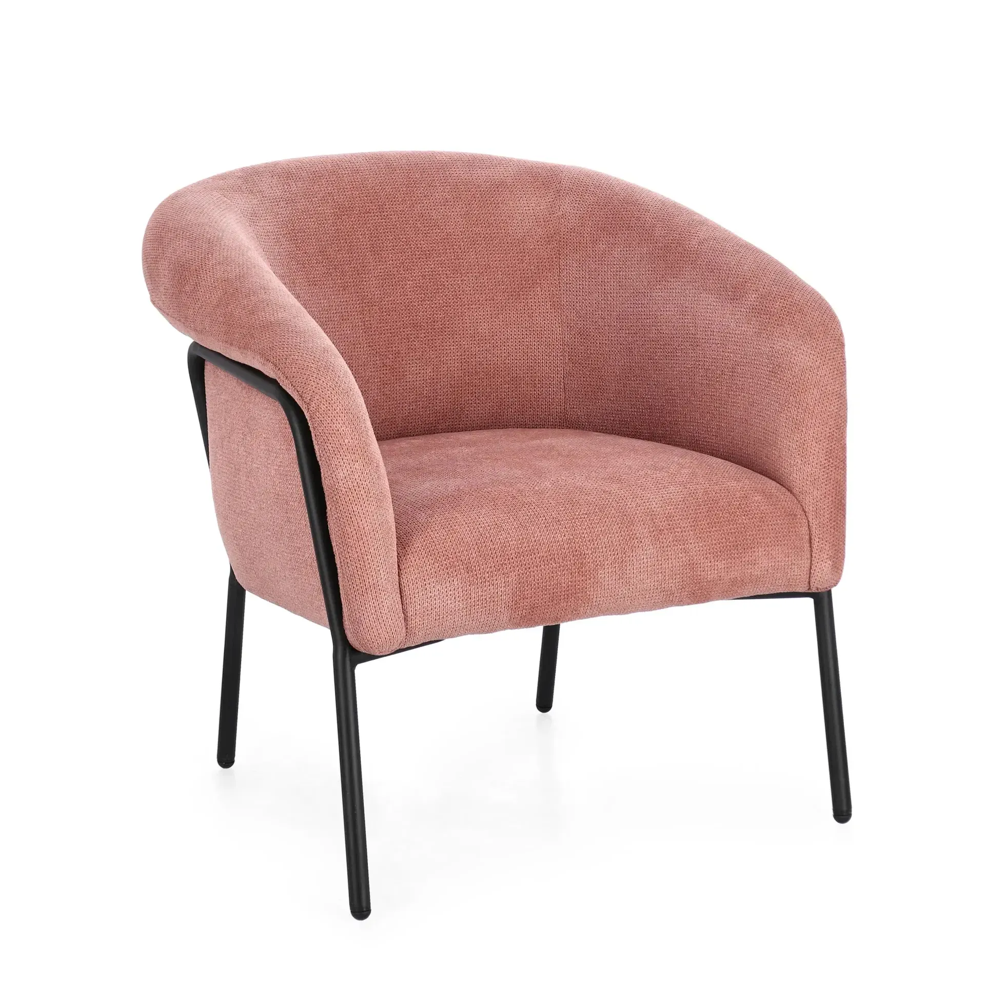 Fotel CAMILA Bizzotto koralowy tkanina tapicerska 71x70x70,5