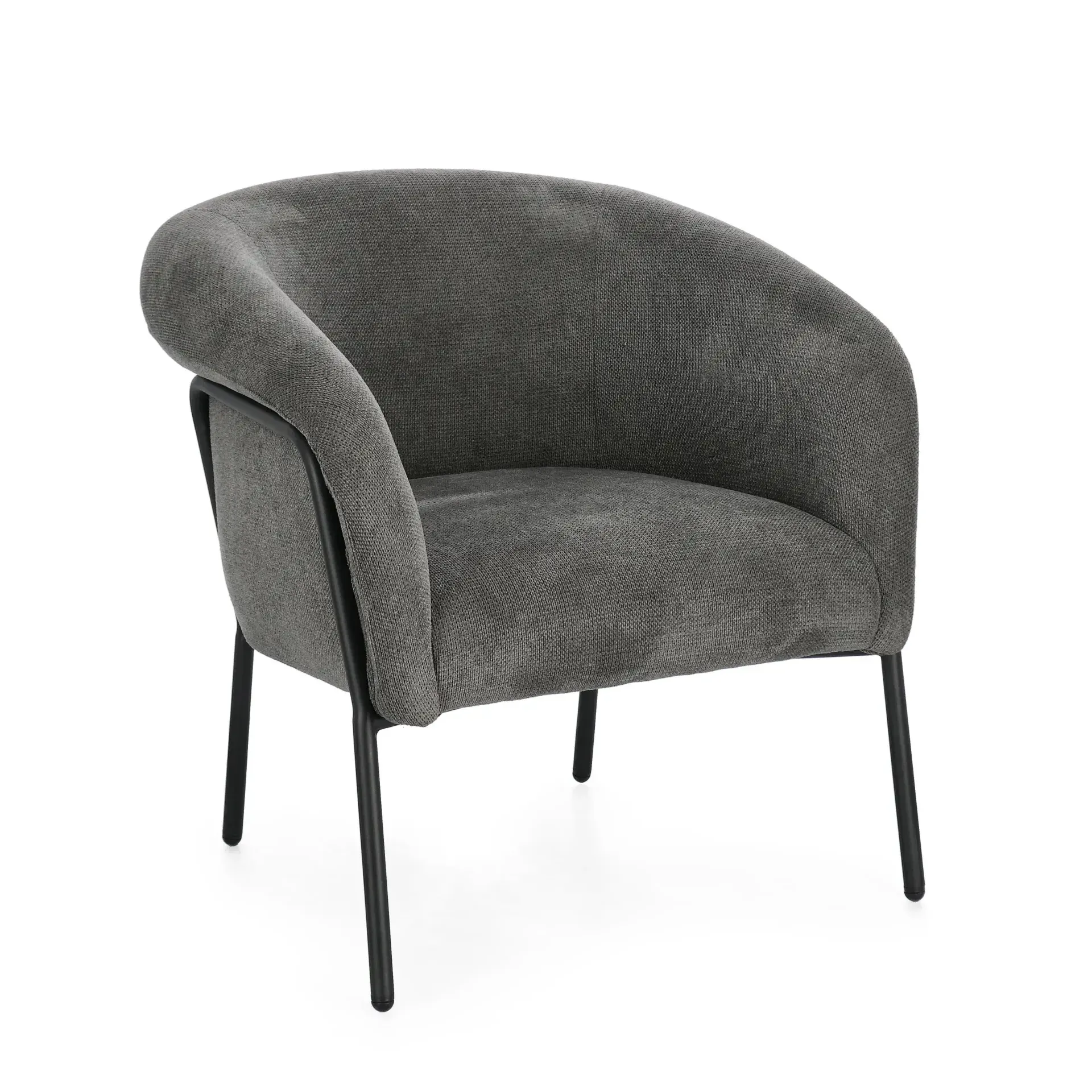 Fotel CAMILA Bizzotto ciemnoszary tkanina tapicerska 71x70x70,5