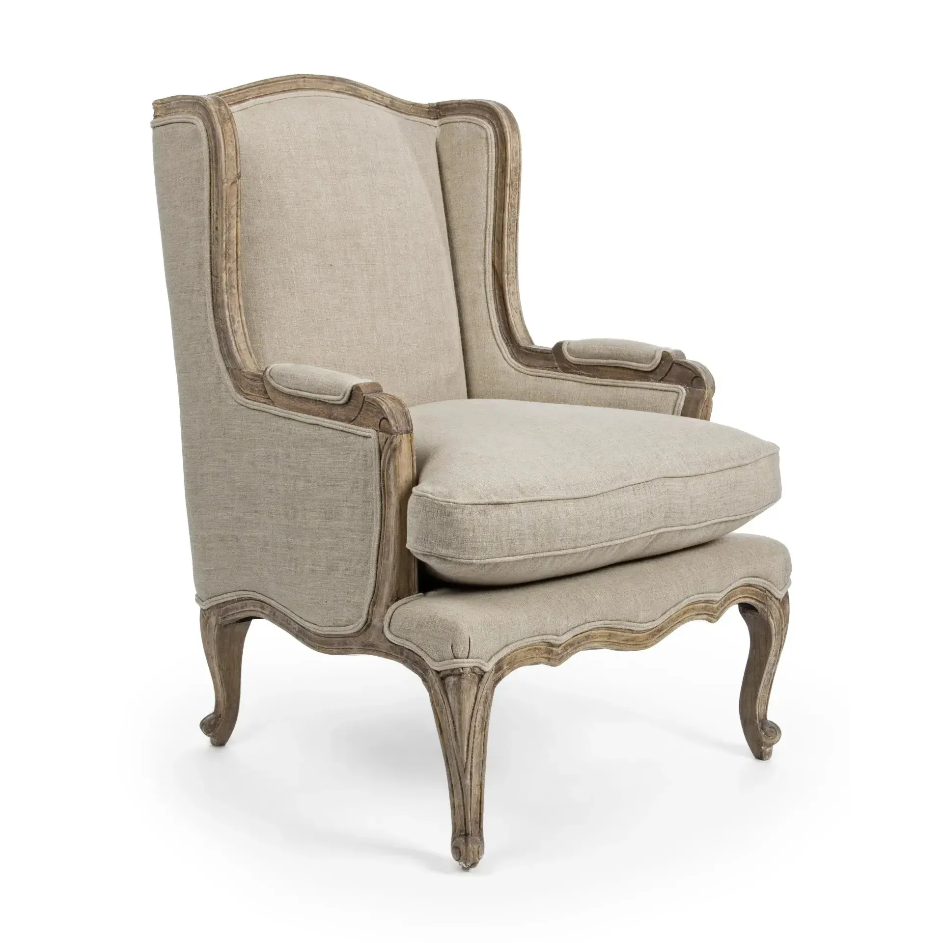 Fotel CATHERINE Bizzotto beżowy tkanina tapicerska 70x72x102