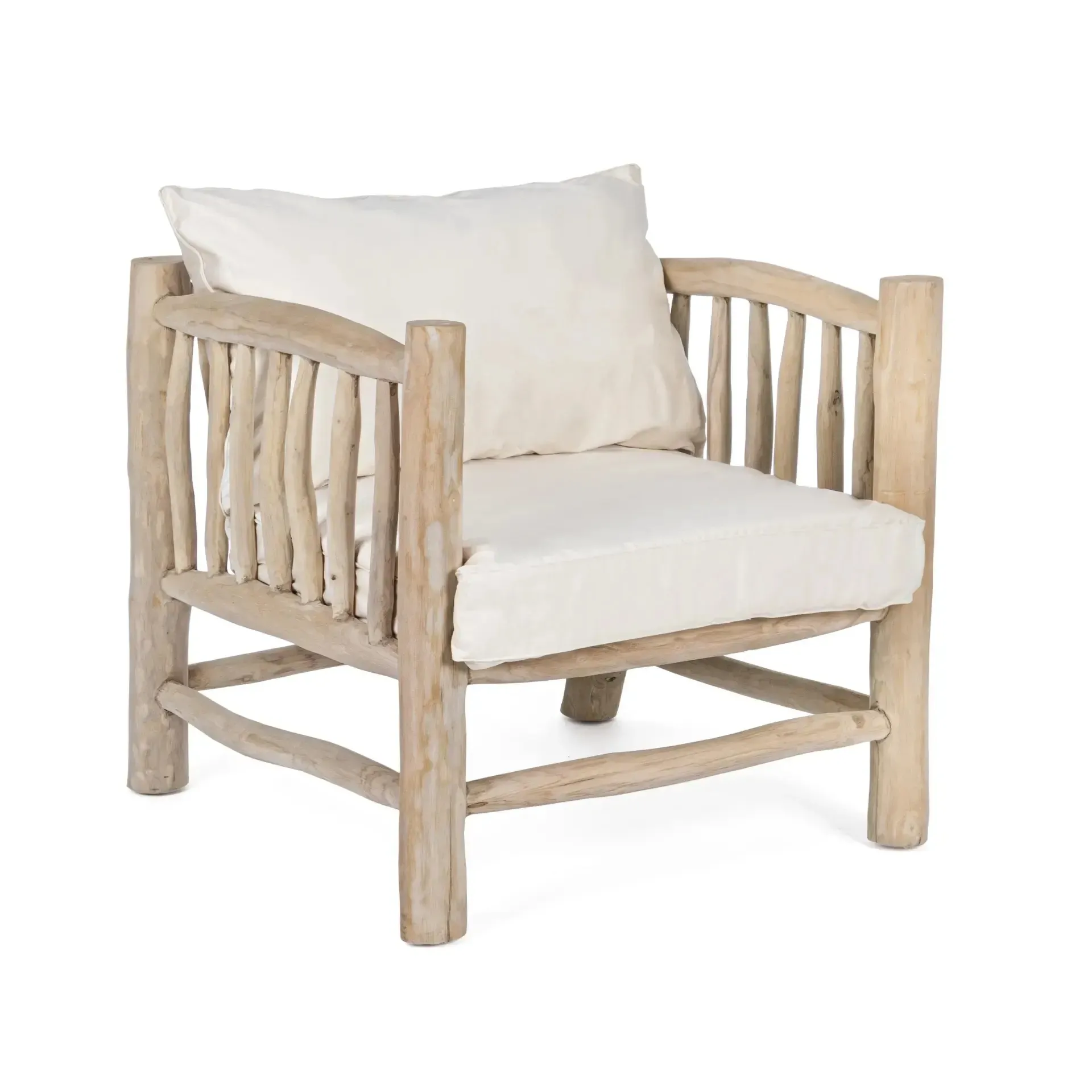 Fotel SAHEL Bizzotto biały tkanina tapicerska 70x75x80