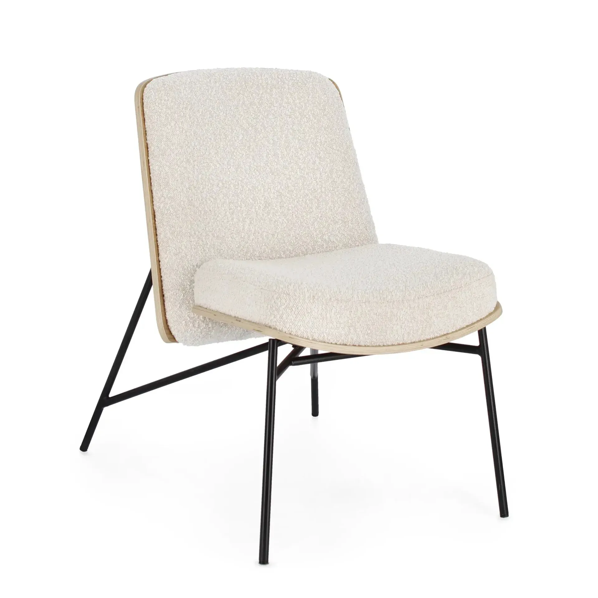 EMERSON Bizzotto beżowy tkanina tapicerska z efektem Boucle 59x71x80