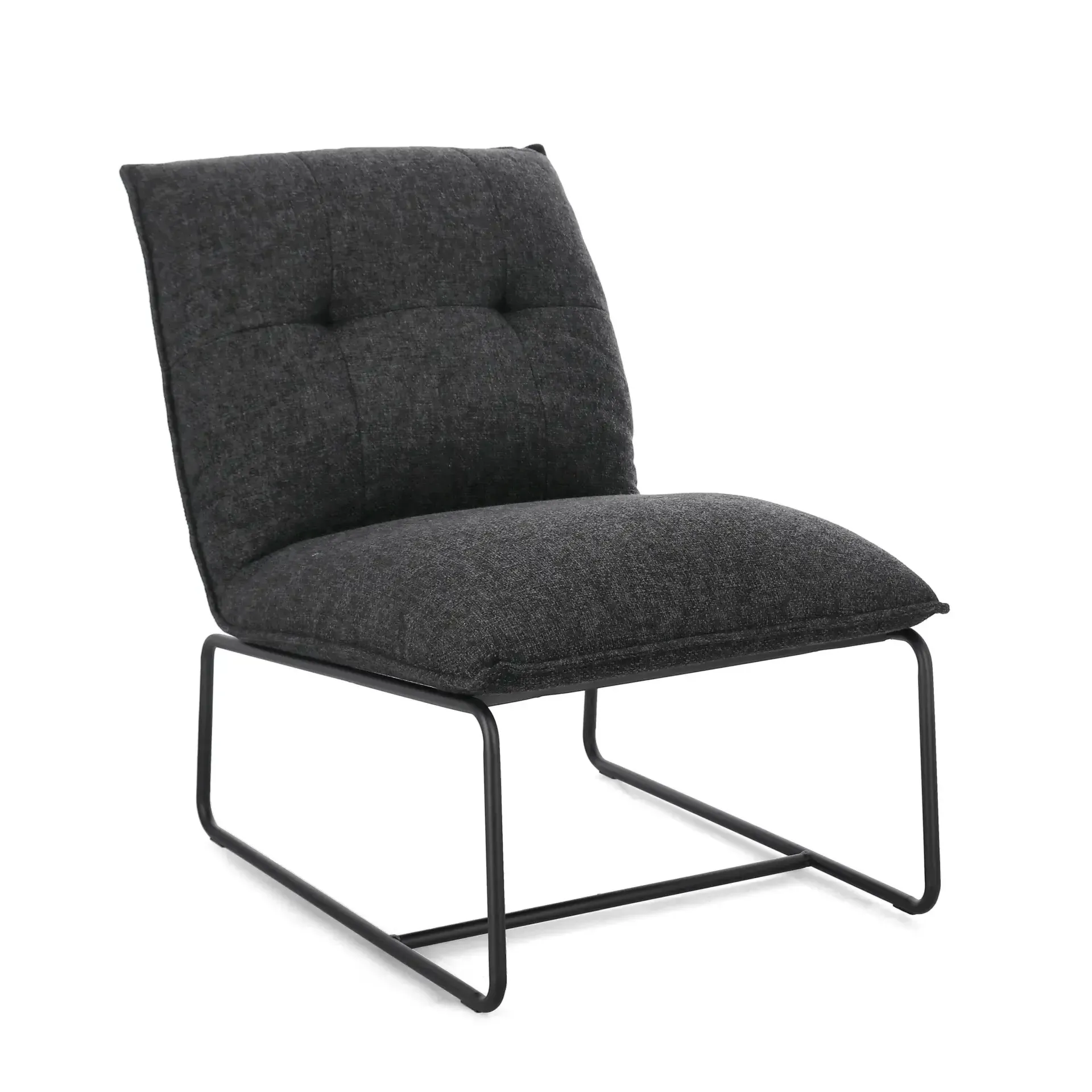 Fotel GALENE Bizzotto czarny tkanina tapicerska 60x85.5x72