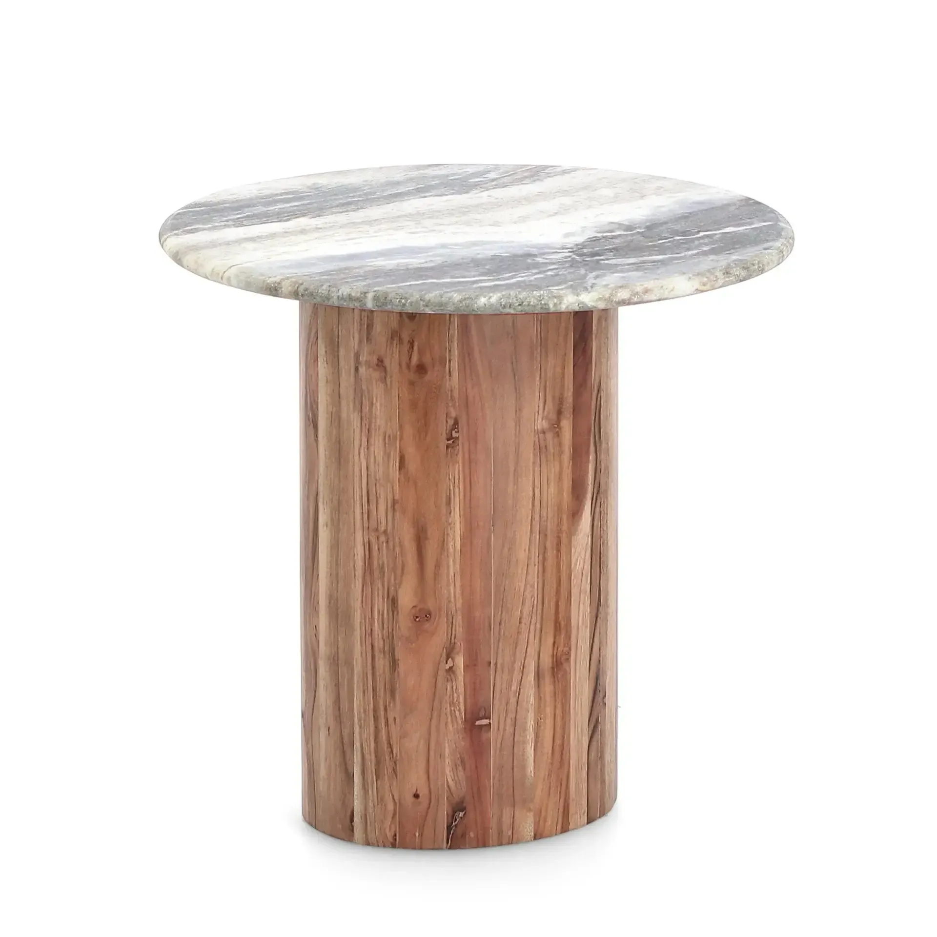 Stolik kawowy ELOY Bizzotto biały marmurowy Ø45x44