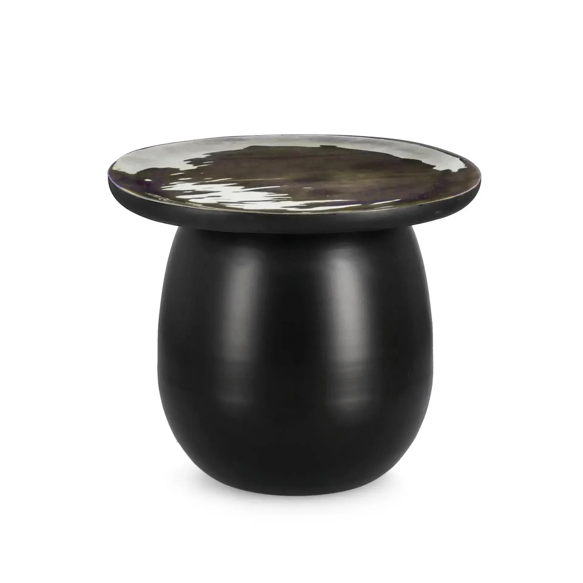 Stolik kawowy ZAINAB Bizzotto czarny drewno akacjowe Ø40x35