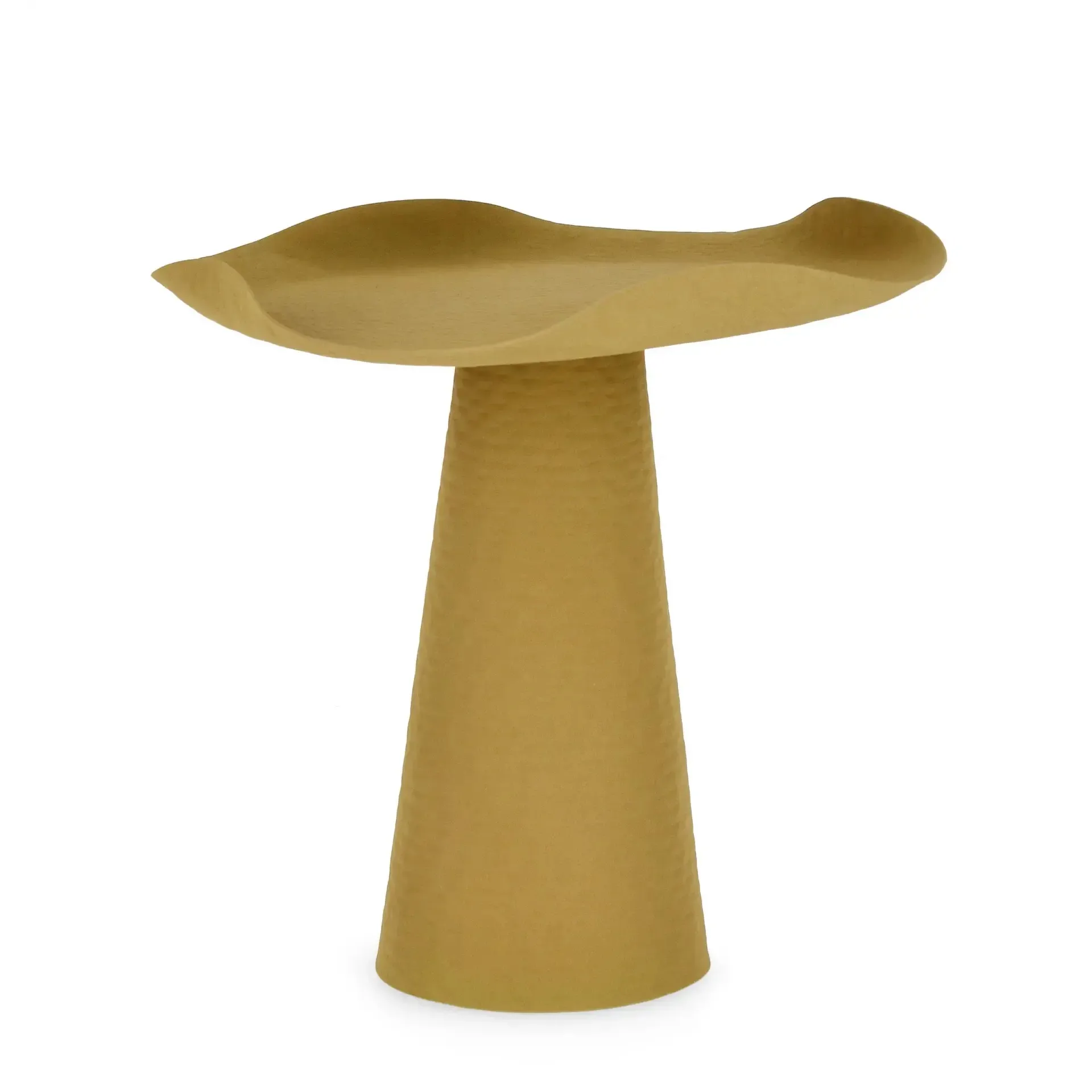 Stolik kawowy LALITA Bizzotto musztardowy aluminiowy Ø41x41