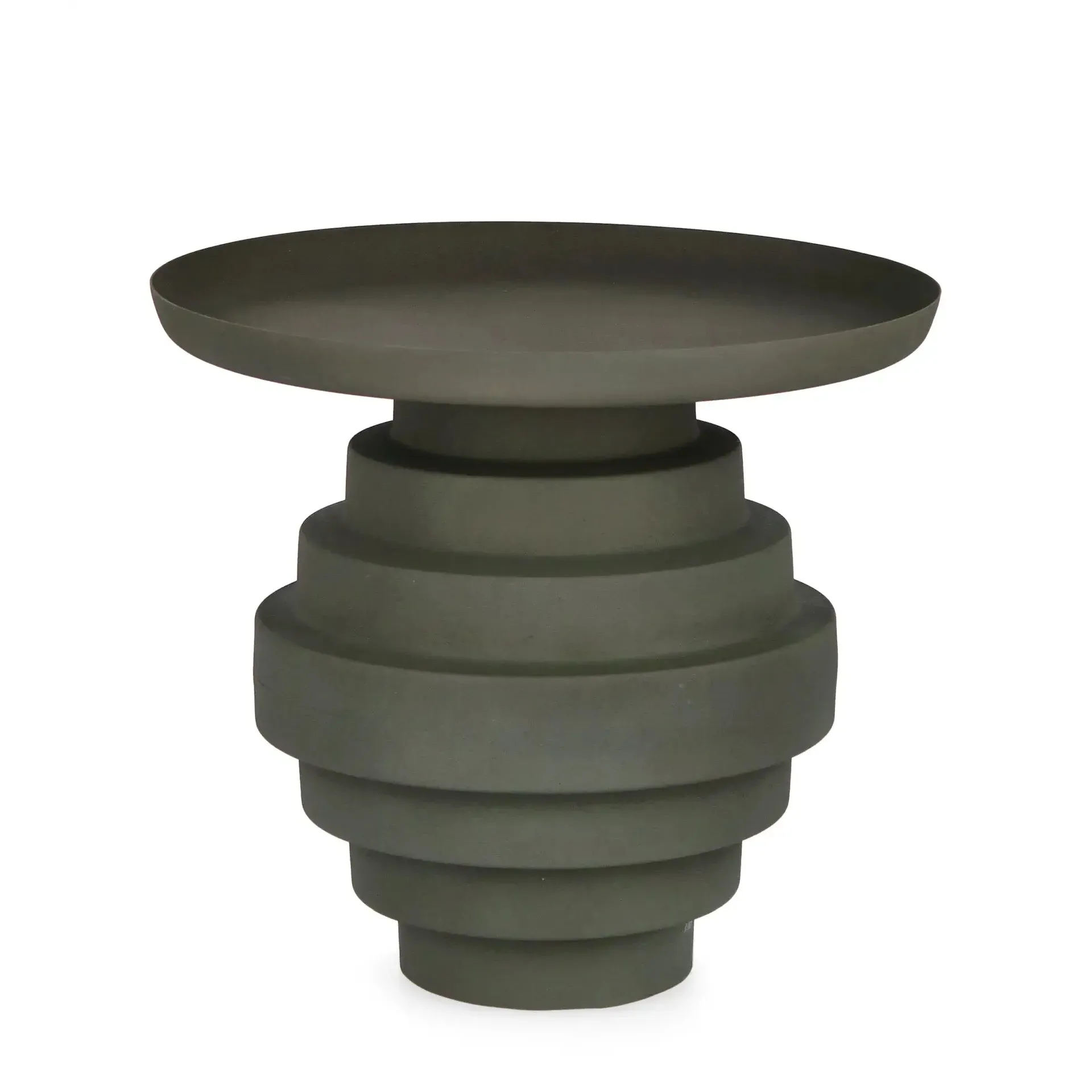 Stolik kawowy AMBA Bizzotto zielony stal matowa z efektem szorstkości Ø40x35