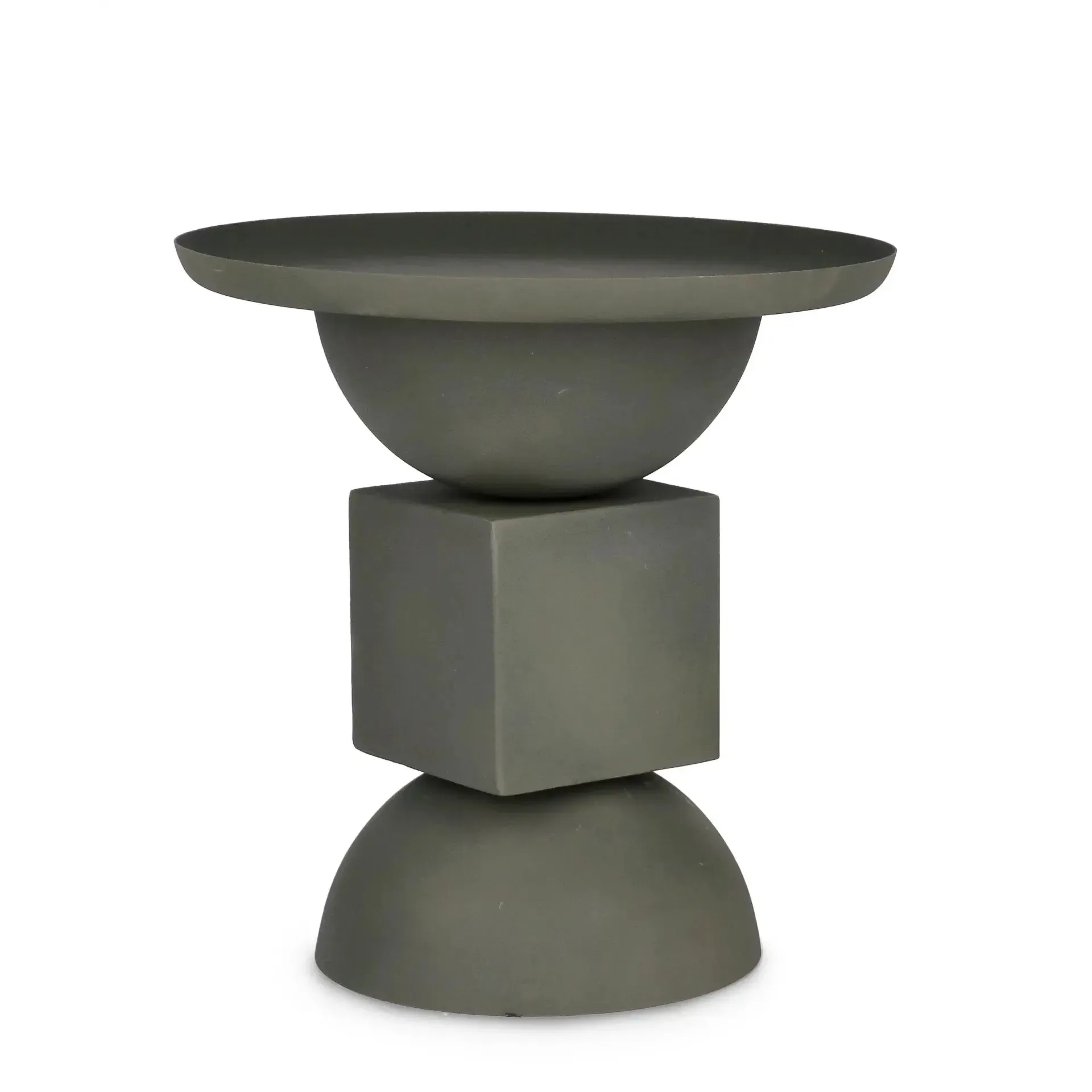 Stolik kawowy ALKA Bizzotto zielony stal matowa z efektem szorstkości Ø40.5x41.5