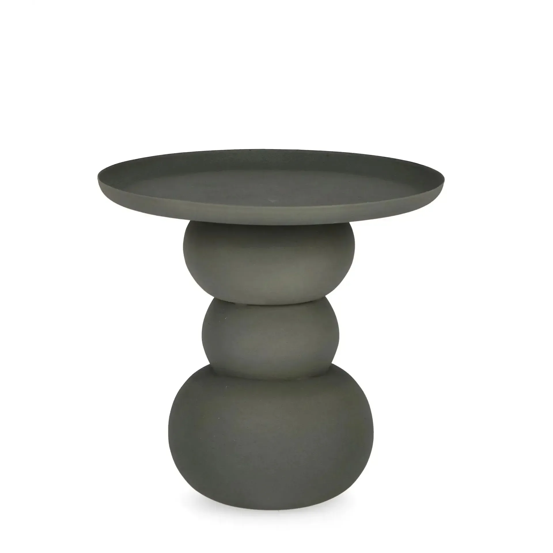 Stolik kawowy ALPA Bizzotto zielony stal matowa z efektem szorstkości Ø36x34