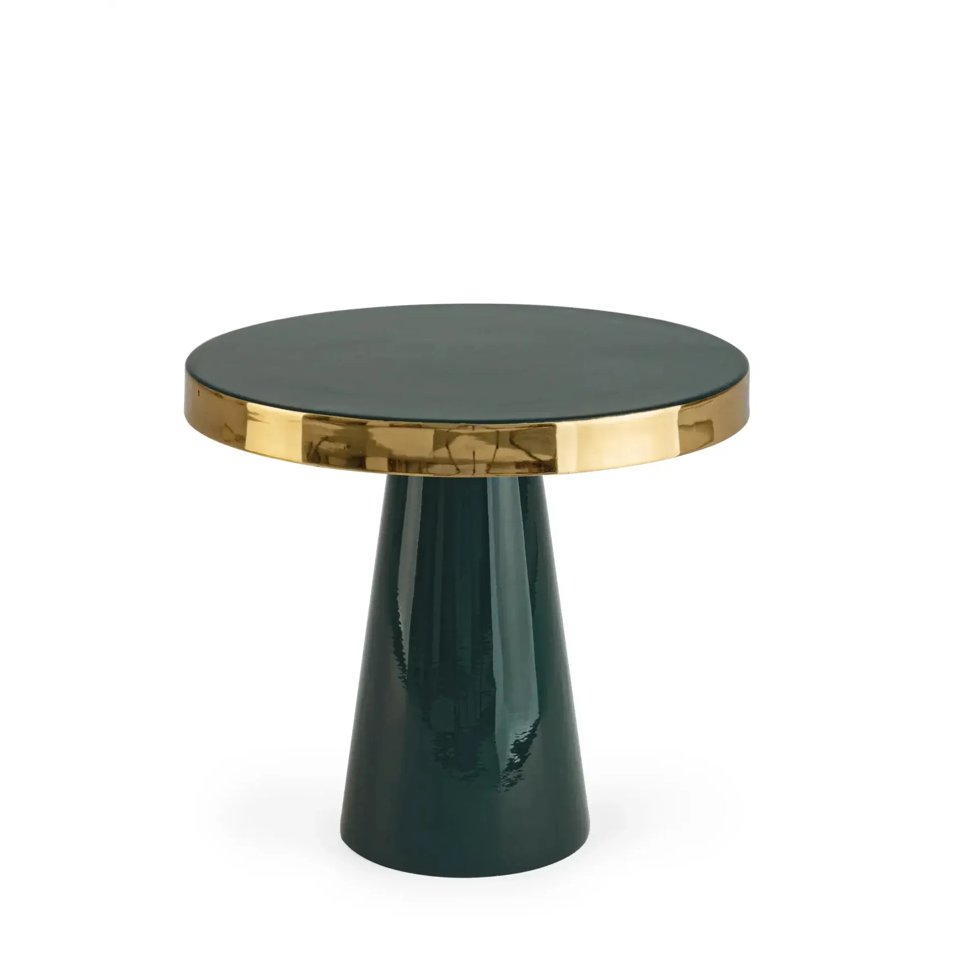 Stolik kawowy NANDIKA Bizzotto ciemnozielony stalowy Ø41x37