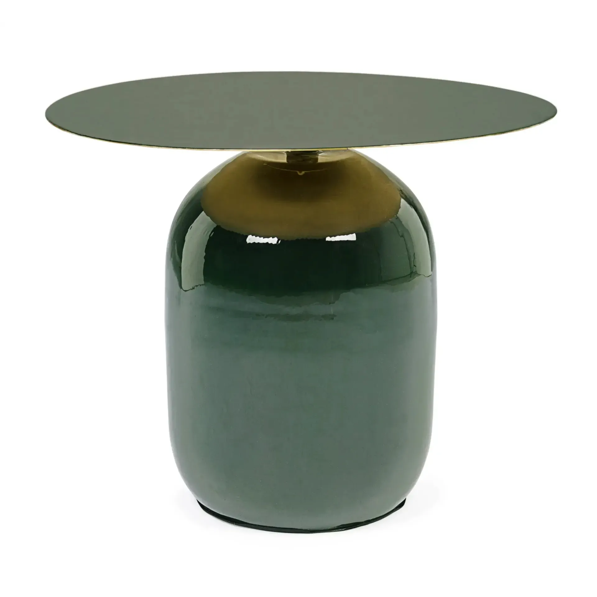 Stolik kawowy NALIMA Bizzotto ciemnozielony stalowy Ø50x39.5