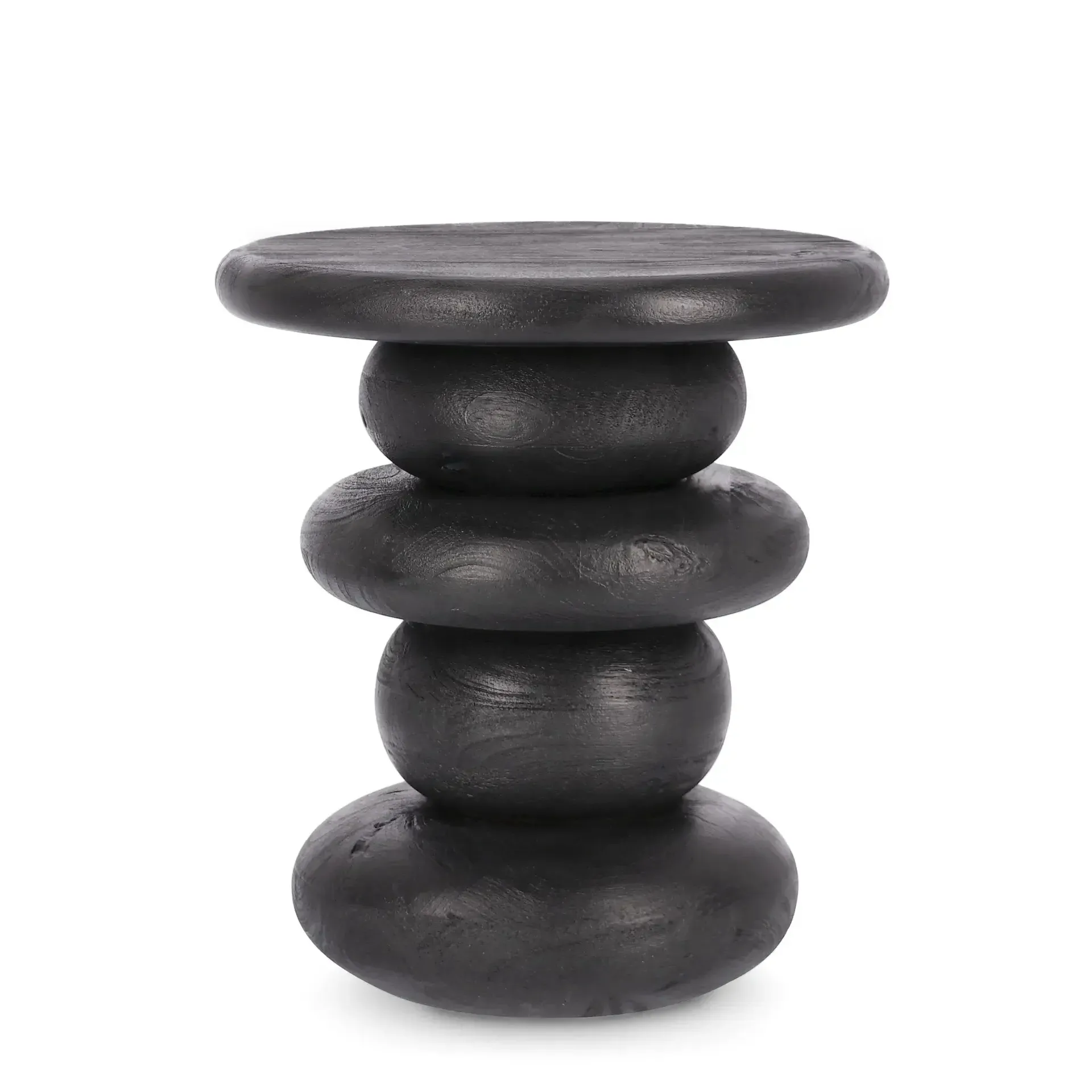 Stolik kawowy LOPEZ Bizzotto czarny drewno mango wykończone nitrocelulozą Ø40x45