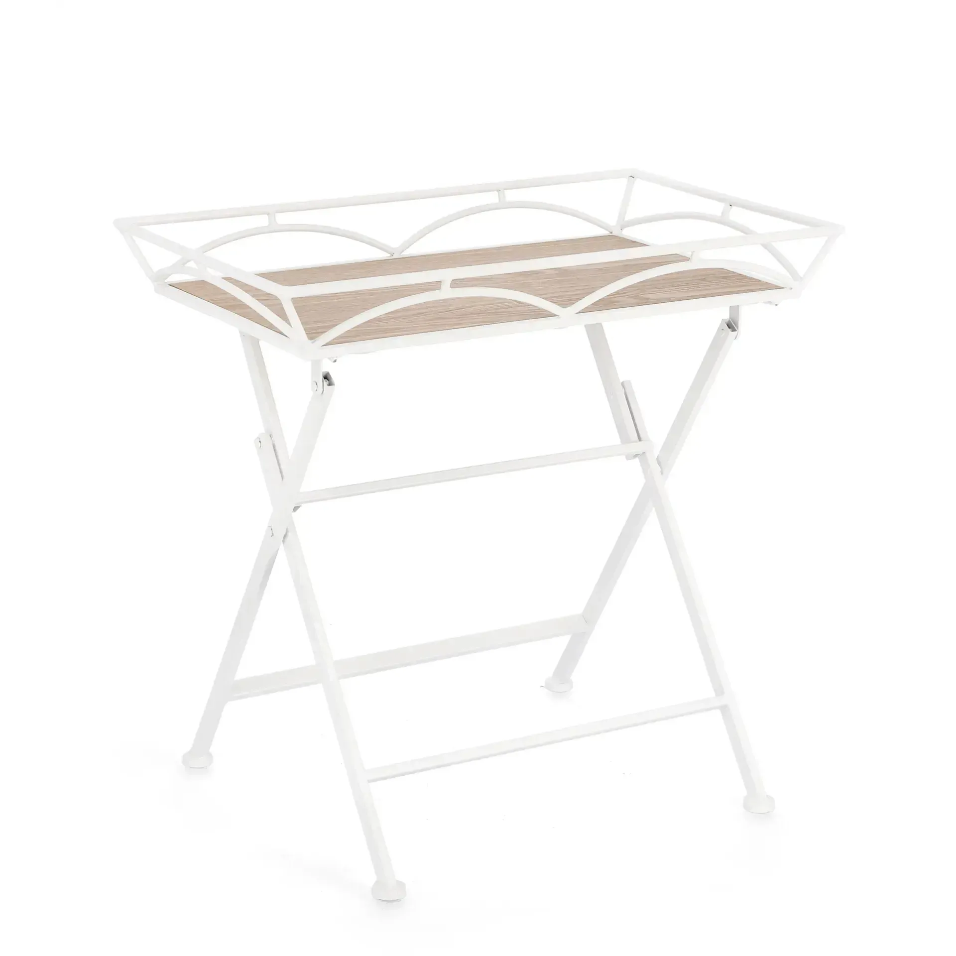 Stolik kawowy GUENDA Bizzotto biały stal + MDF 63x40x60