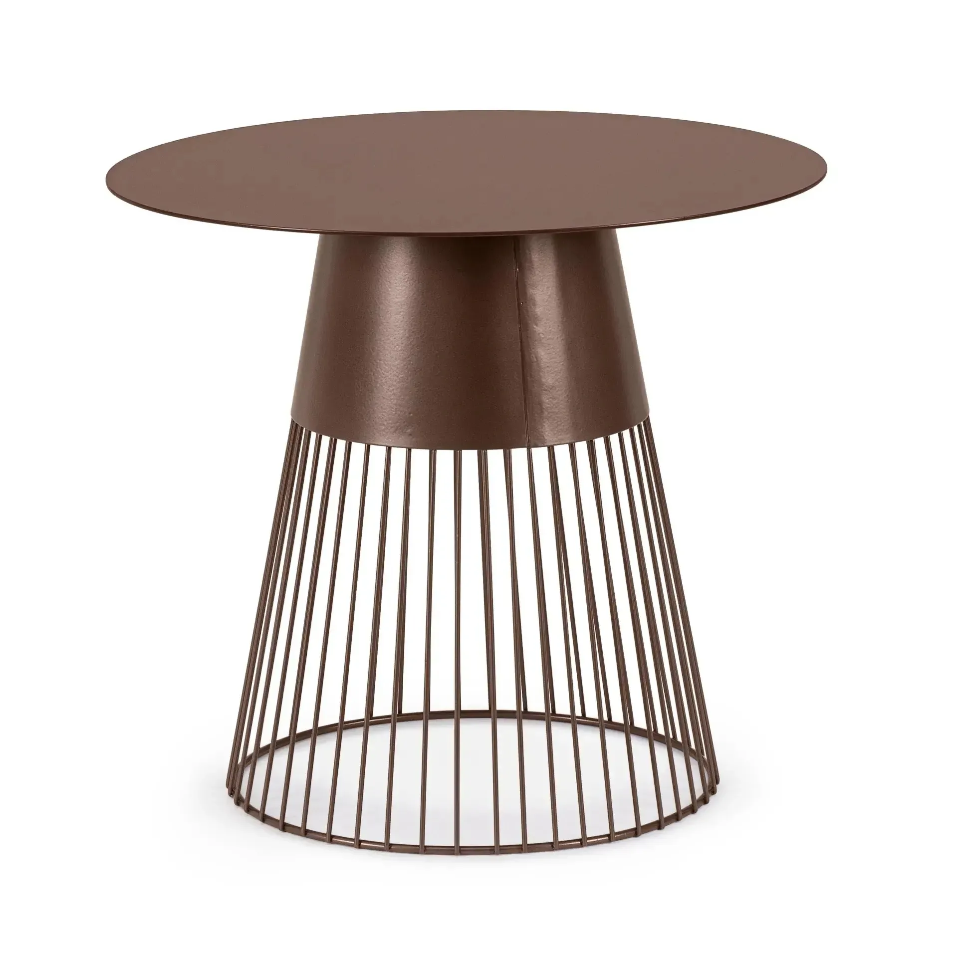 Stolik kawowy GODRIC Bizzotto brązowy marmurowy Ø50x44.5