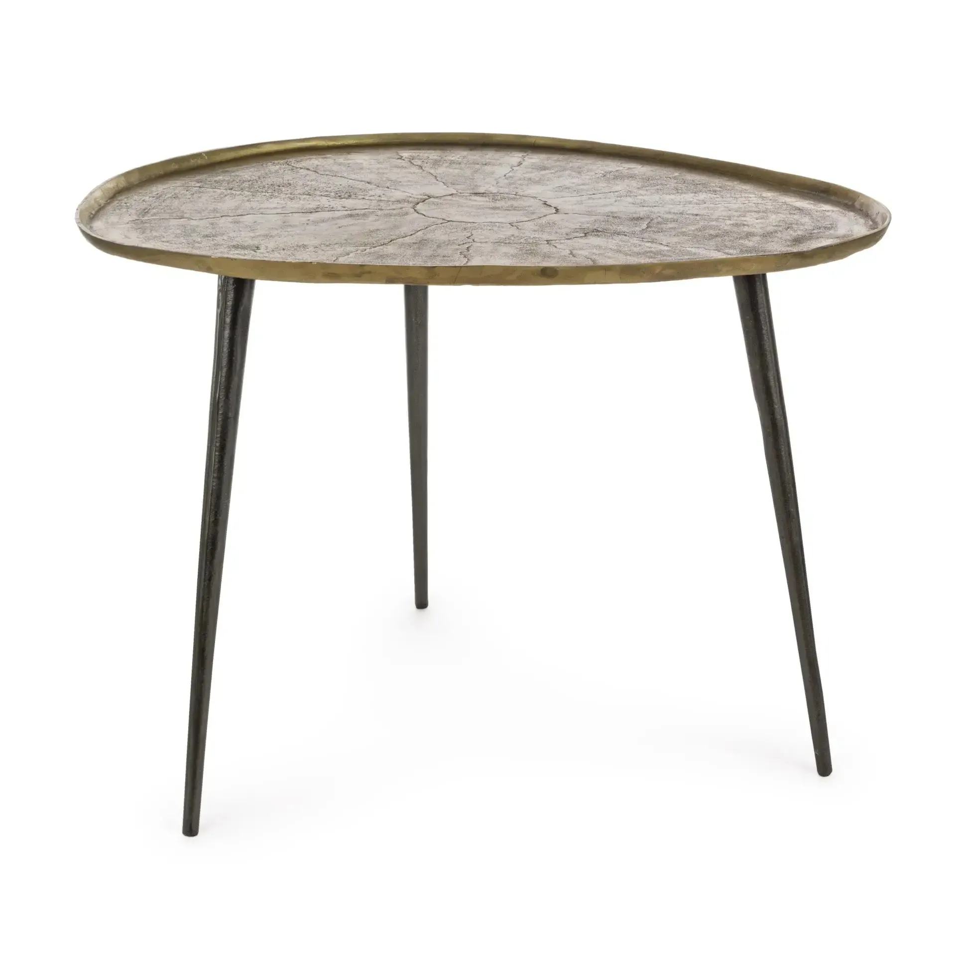 Stolik kawowy KARIMA Bizzotto złoty aluminiowy 64x72x51