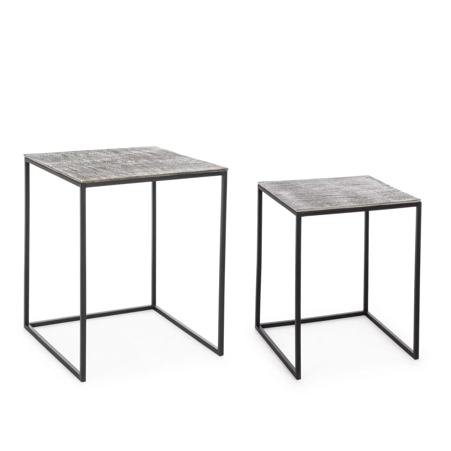Zestaw stolików kawowych TAHIR Bizzotto  aluminiowych 37x37x46 | 41x41x54