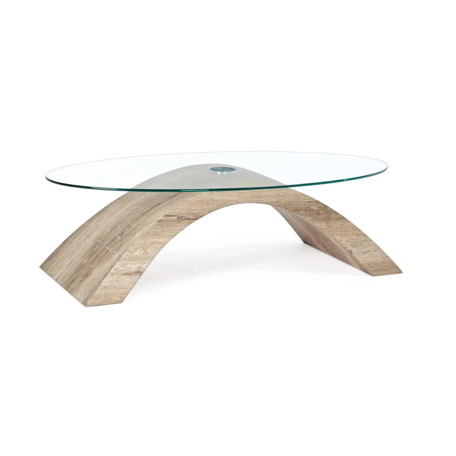 Stolik kawowy KENYA Bizzotto naturalny szkło + MDF 110x60x33