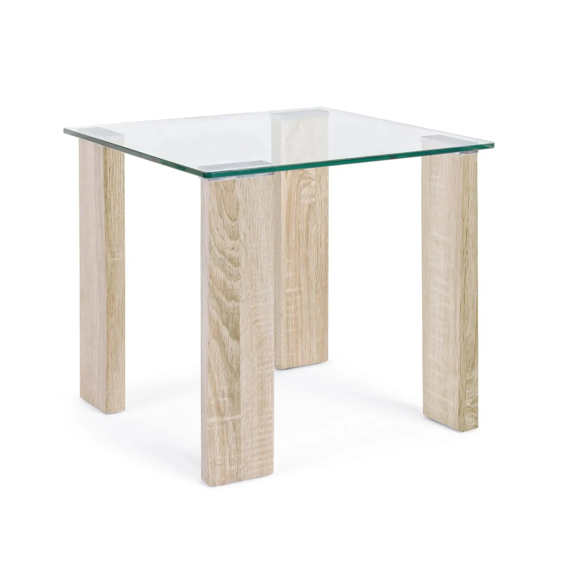 Stolik kawowy NEW Bizzotto przezroczysty szkło + MDF 55x55x51