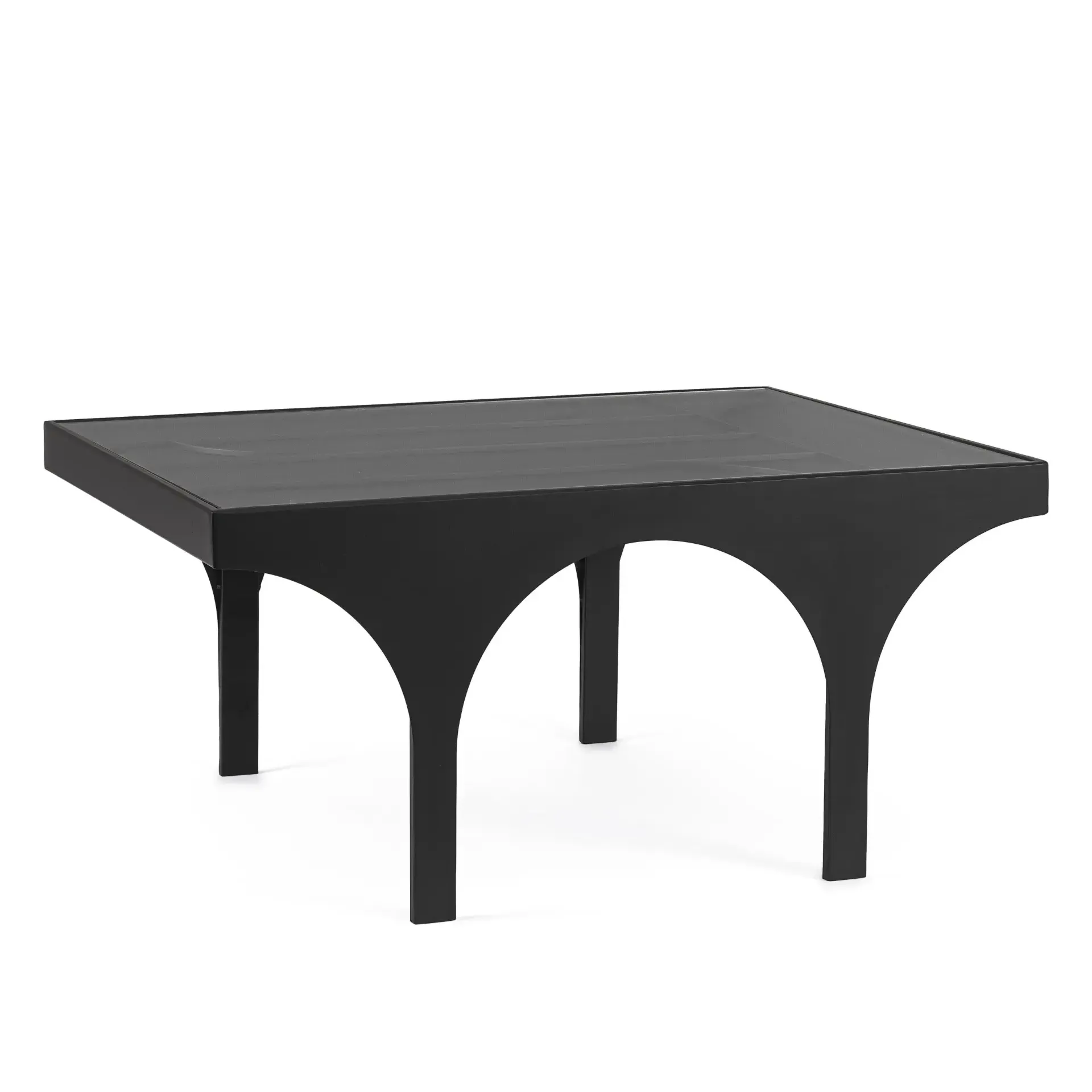 Stolik kawowy ARCHIE Bizzotto czarny szkło + stal 80x60x38