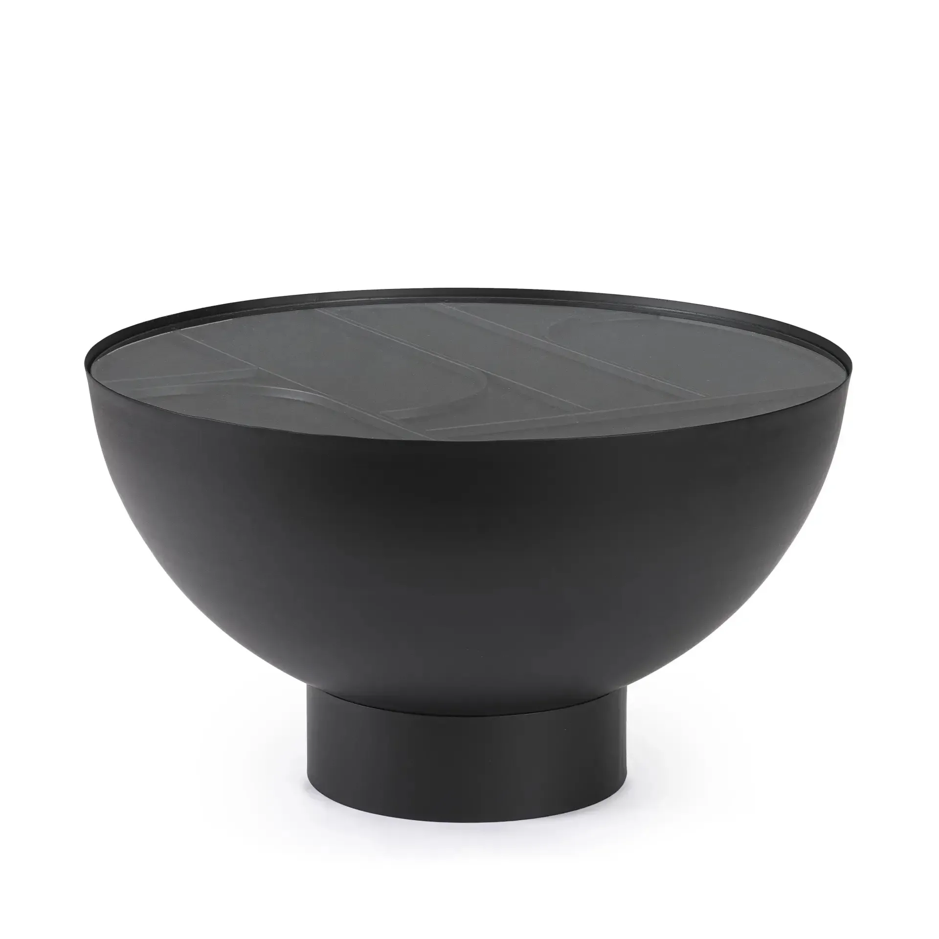 Stolik kawowy ARCHIE Bizzotto czarny szkło + stal Ø70x40