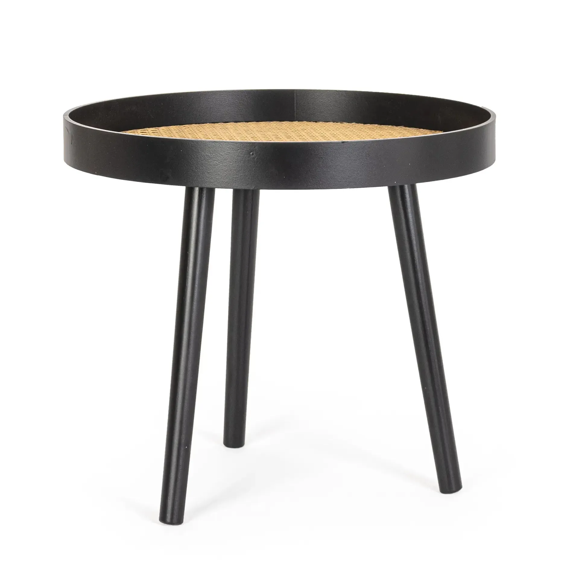 Stolik kawowy JOSINE Bizzotto czarny MDF + drewno 50x50x45