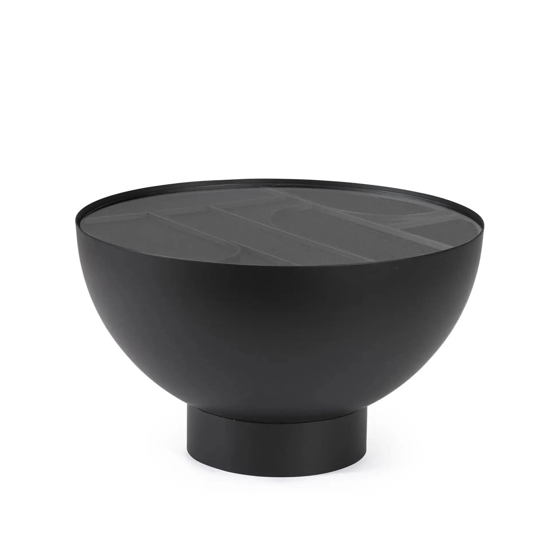 Stolik kawowy ARCHIE Bizzotto czarny szkło + stal Ø60x34.5