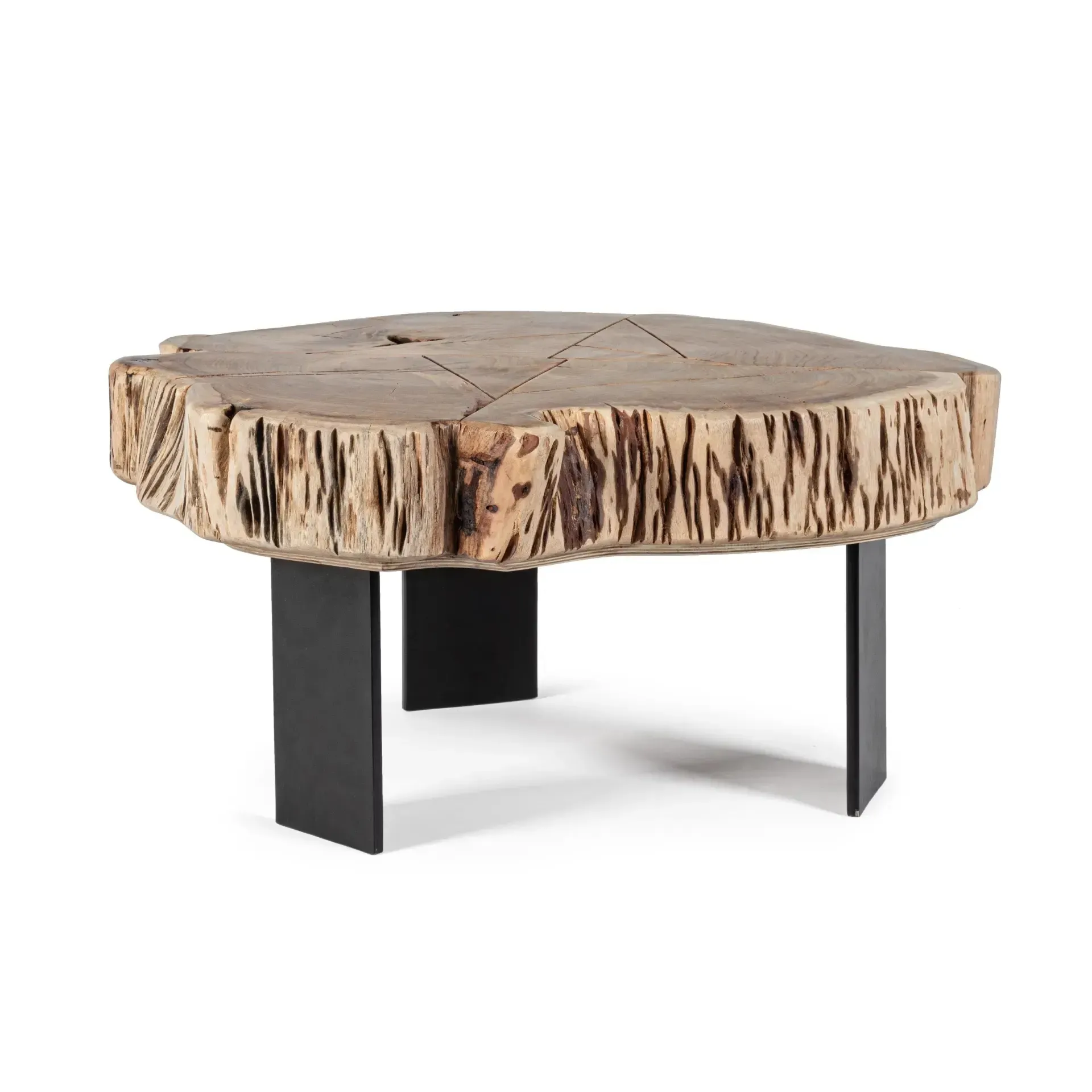 Stolik kawowy KEVAL Bizzotto naturalny drewno akacjowe 70x65x33