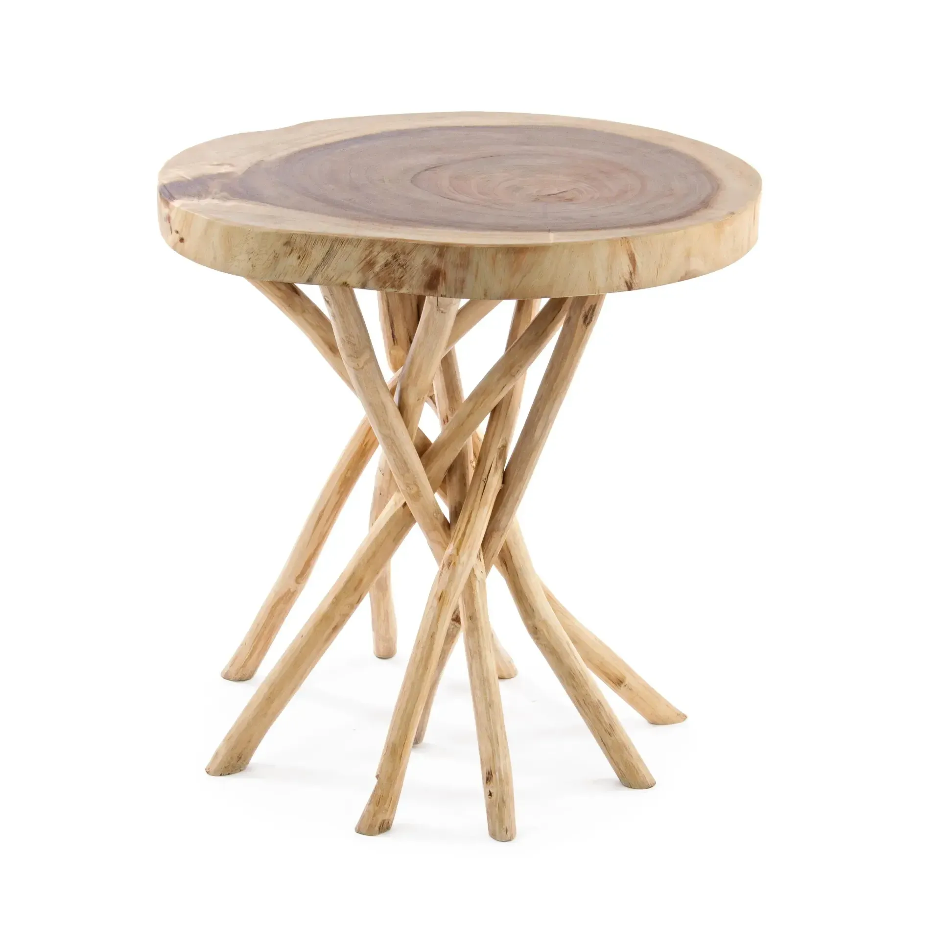 Stolik kawowy SOLIDAD Bizzotto naturalny drewniany 56x56x56