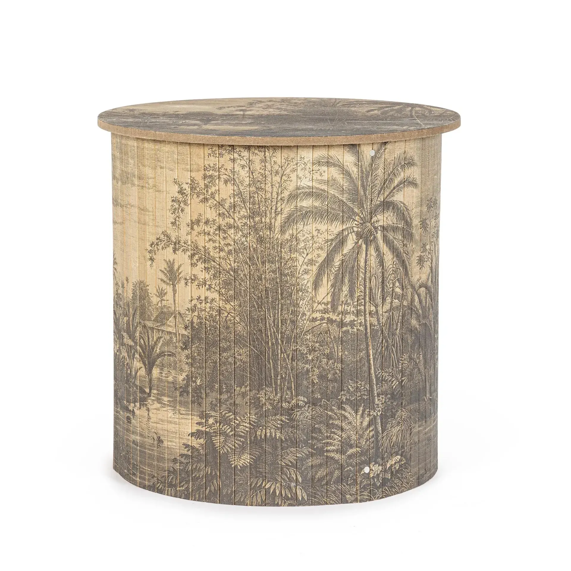 Stolik kawowy FUJIKO Bizzotto jasnobrązowy bambus + MDF Ø40x40