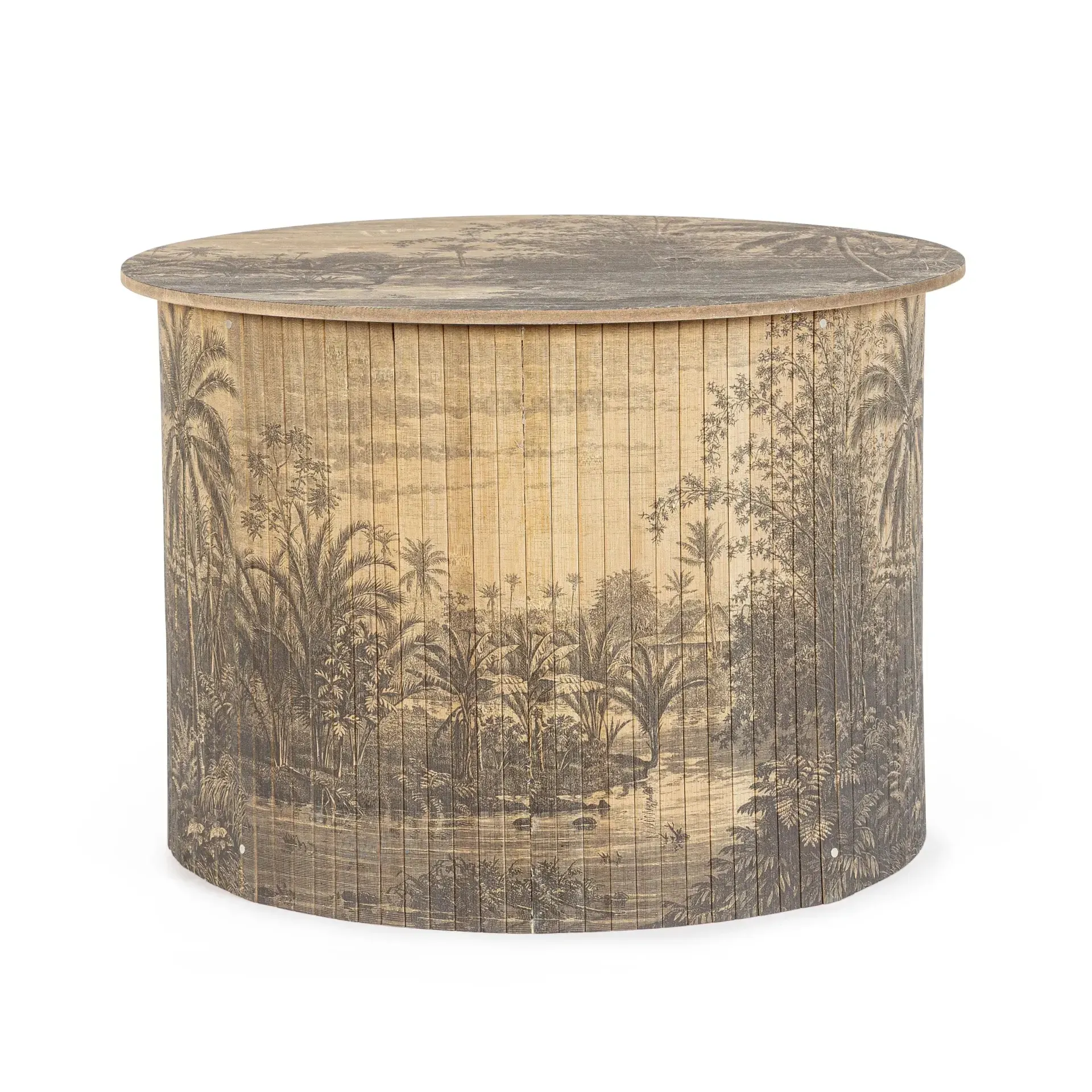 Stolik kawowy FUJIKO Bizzotto jasnobrązowy bambus + MDF Ø40x58