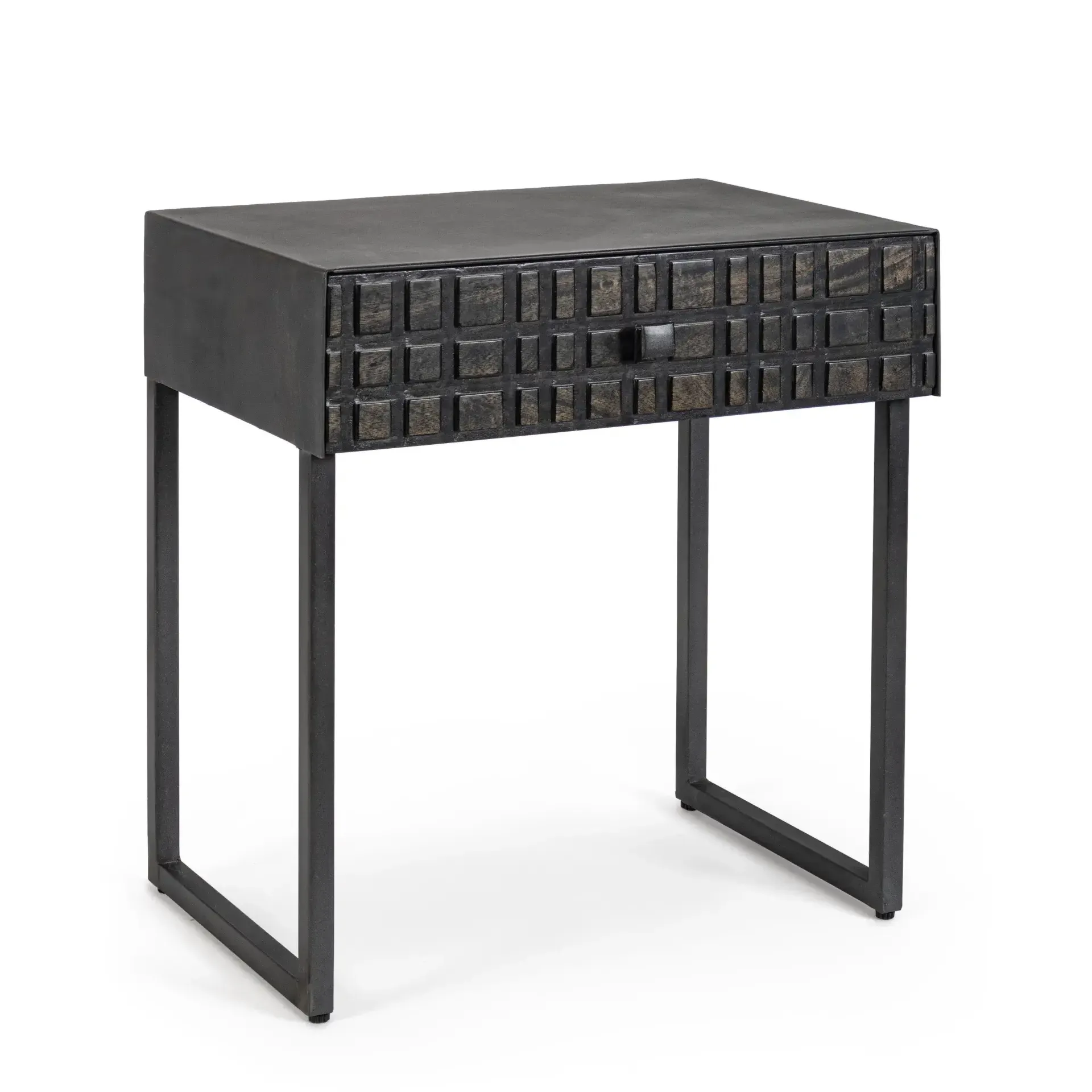 Stolik kawowy DORSET Bizzotto czarny drewno + stal 50x35x55