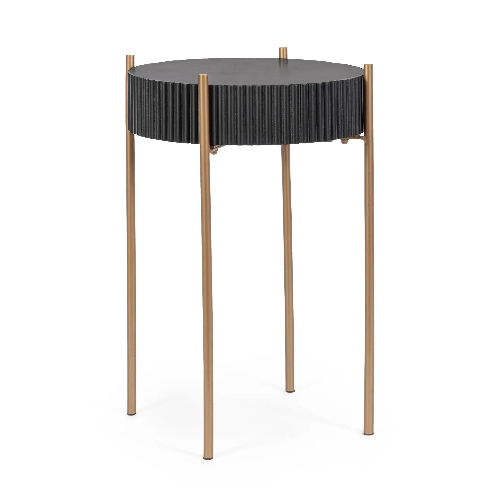 Stolik kawowy DARCY Bizzotto czarny stal + MDF Ø40.5x64.5