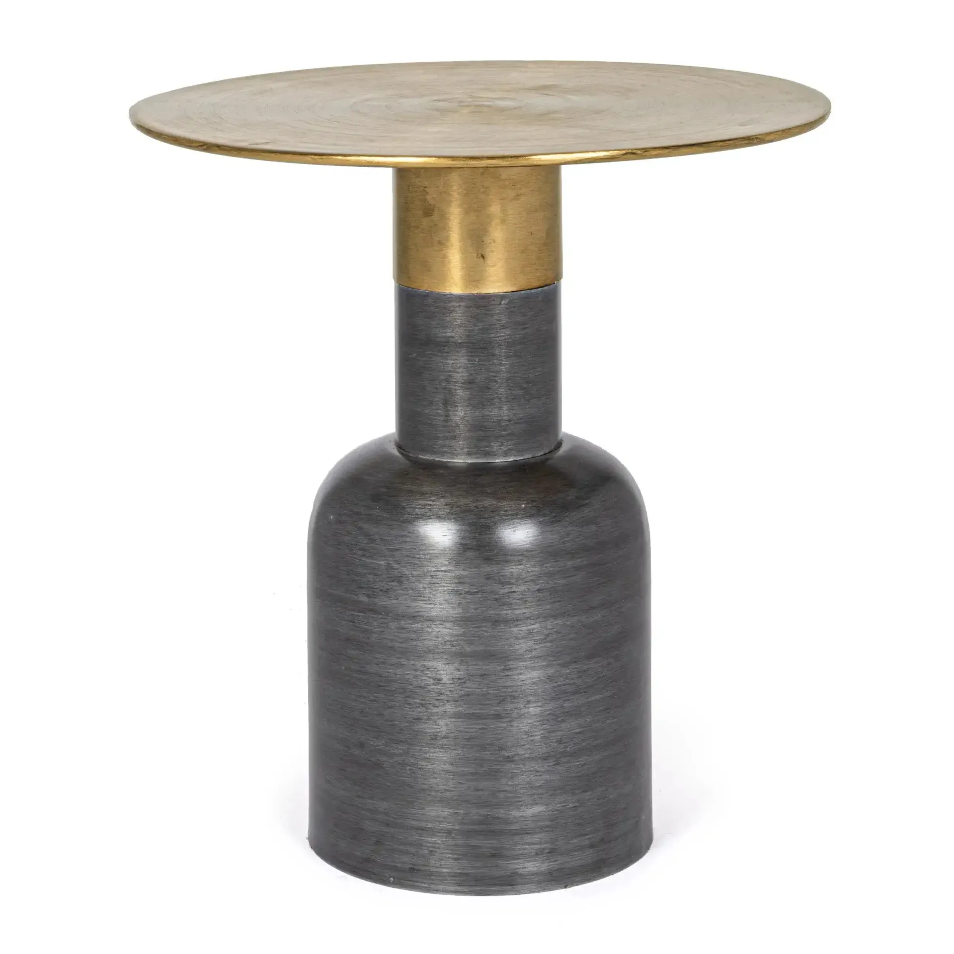 Stolik kawowy ALOPA Bizzotto szary stalowy Ø45x49