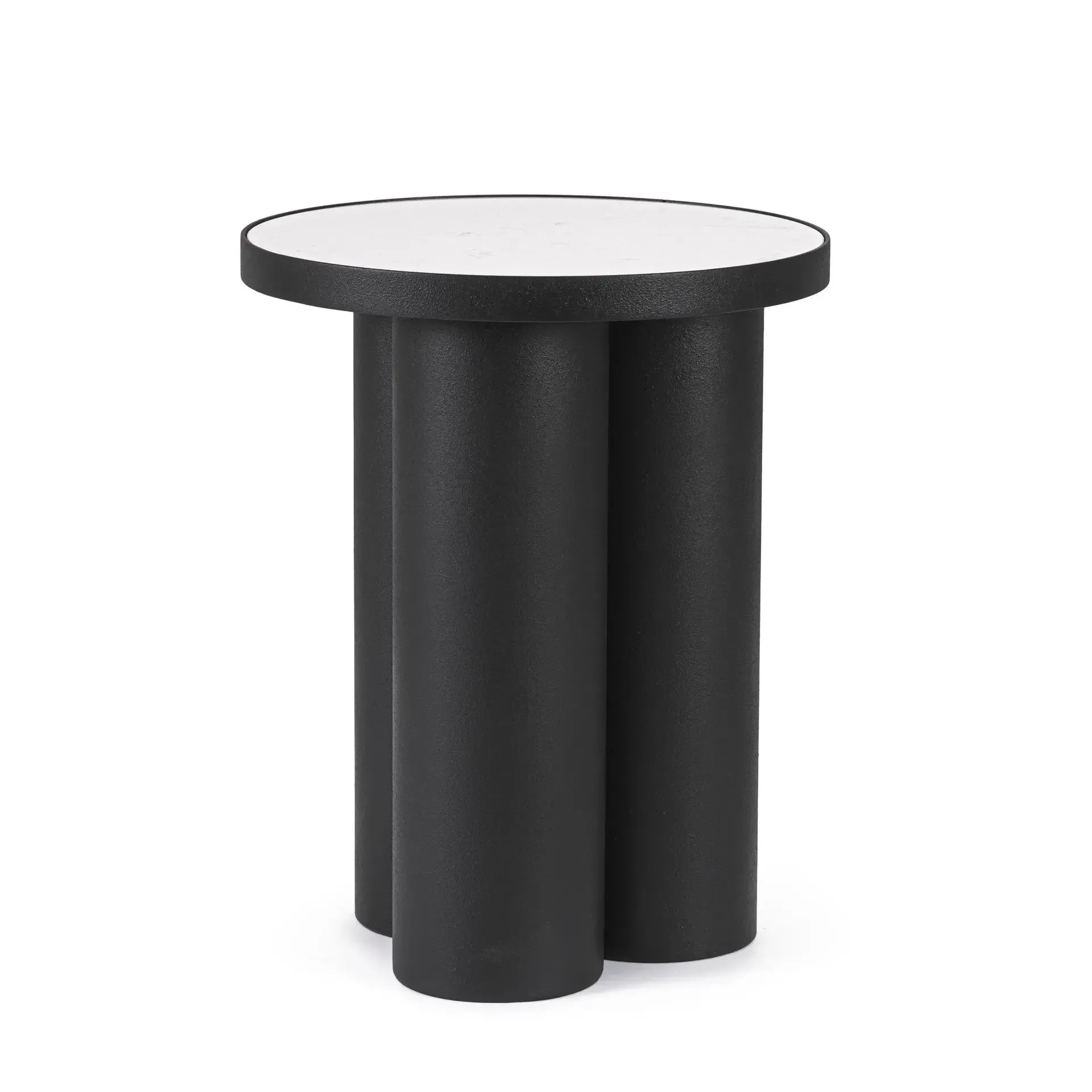 Stolik kawowy RONDEL Bizzotto czarny marmur + stal Ø40x50