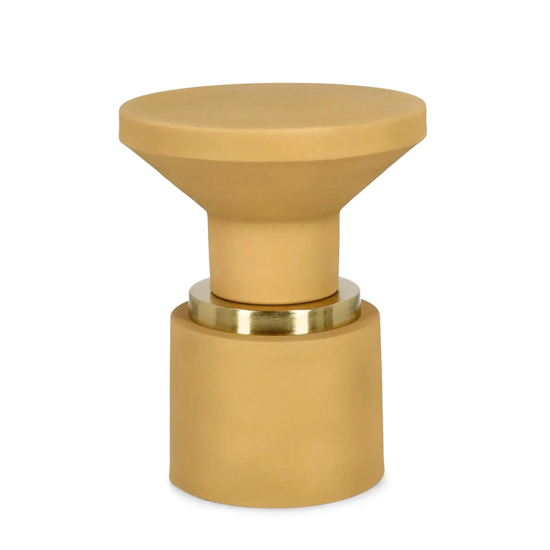 Stolik kawowy MUDIT Bizzotto złocisto-brązowy stalowy z efektem matu Ø35x44