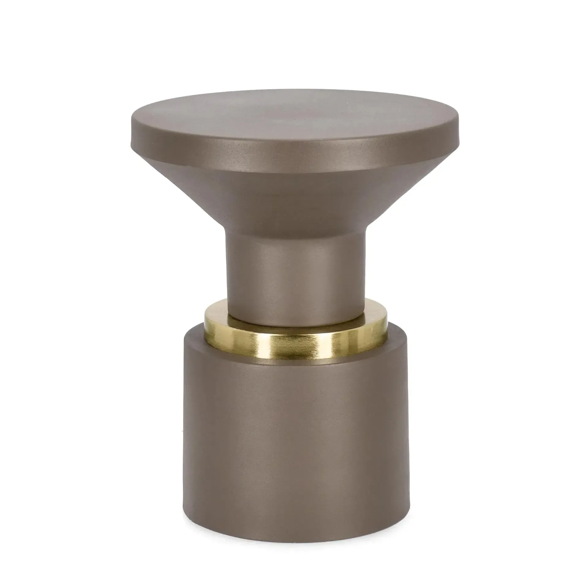 Stolik kawowy MUDIT Bizzotto jasnobrązowy stalowy z efektem matu Ø35x44