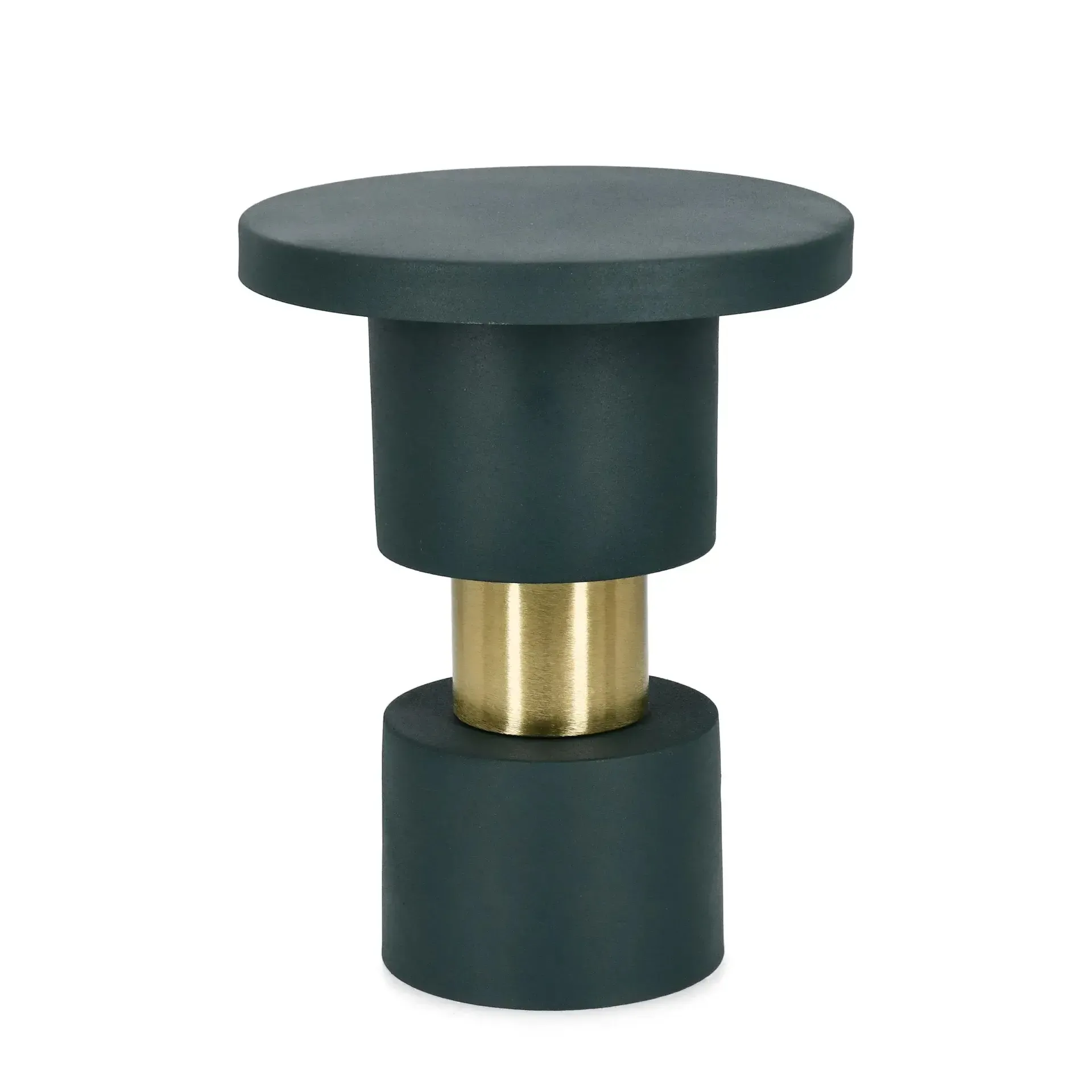 Stolik kawowy MITUI Bizzotto zielony stalowy z efektem matu Ø35x45