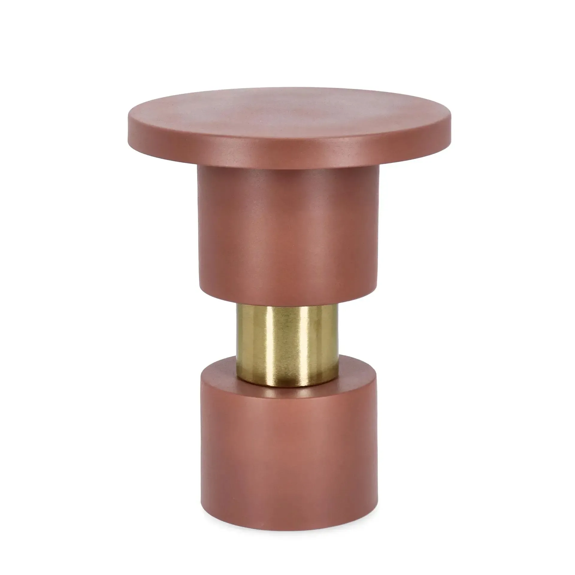 Stolik kawowy MITUL Bizzotto ceglany stalowy z efektem matu Ø35x45