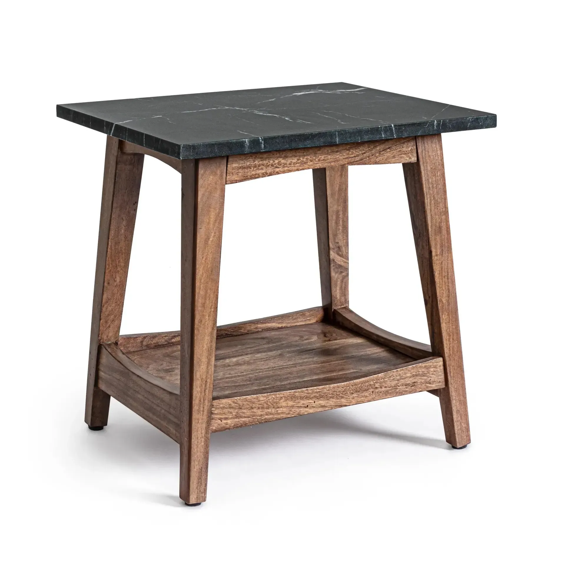 Stolik kawowy PUEBLO Bizzotto czarny marmur + drewno 55x45x55