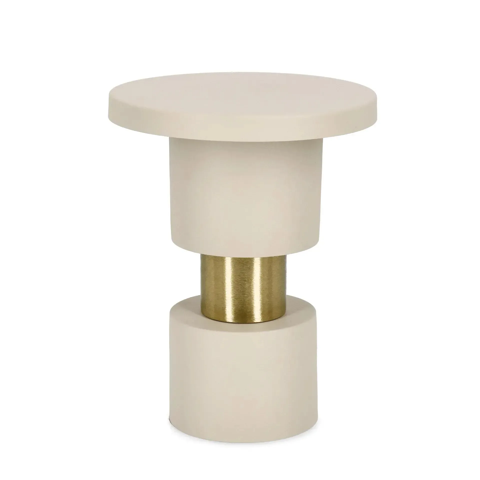 Stolik kawowy MITUL Bizzotto beżowy stalowy z efektem matu Ø35x45