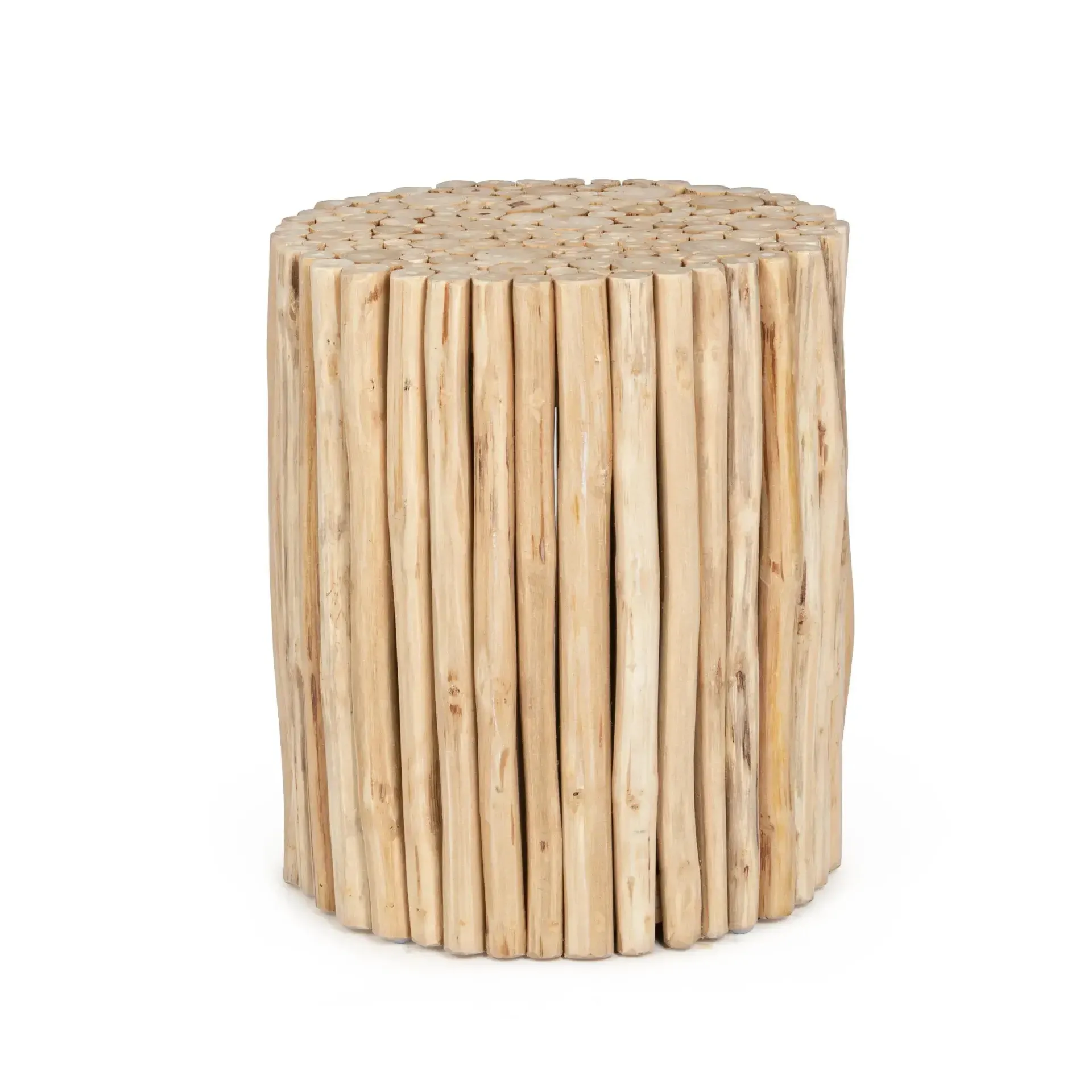 Stolik kawowy GUADALUPE Bizzotto naturalny drewniany Ø35x40