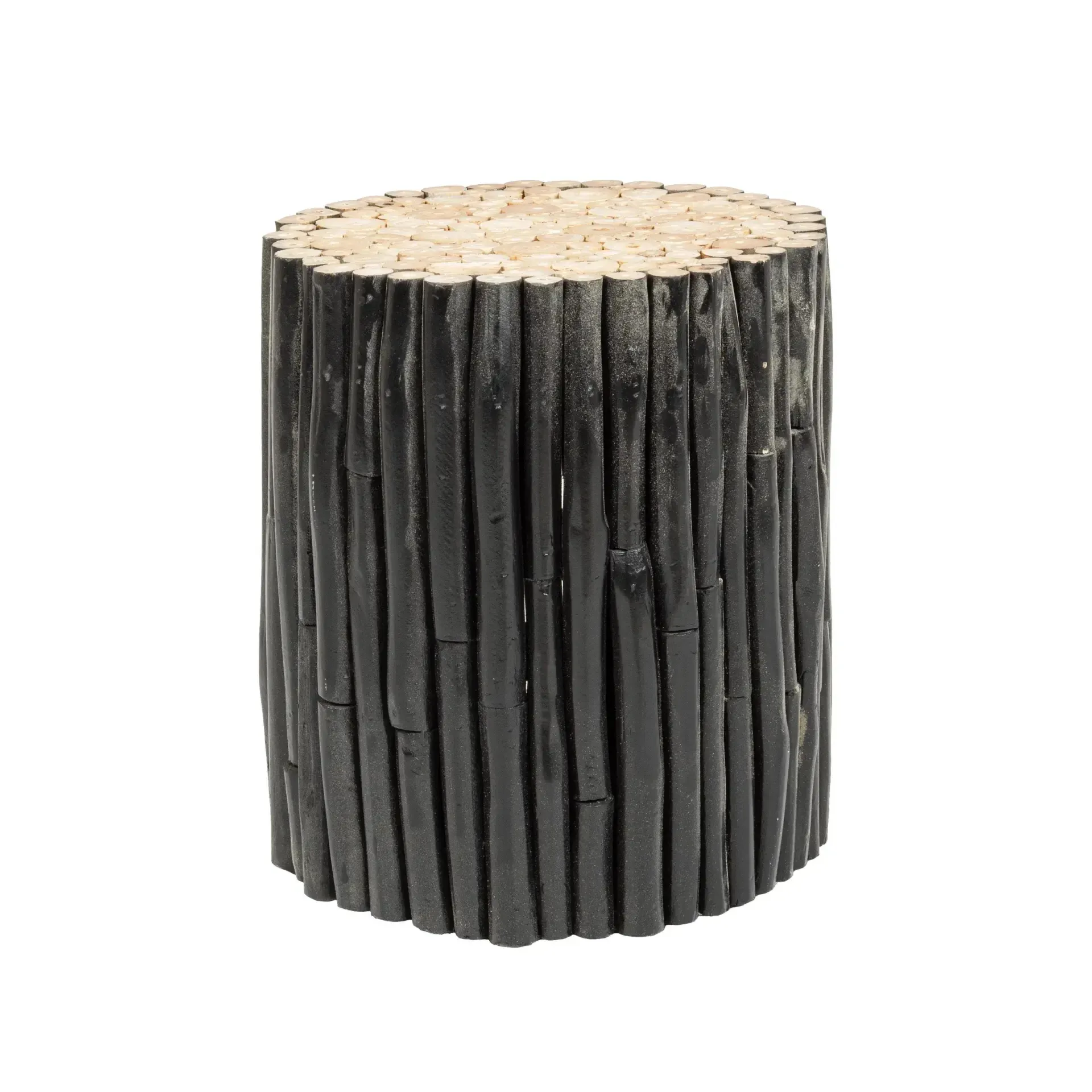 Stolik kawowy GUADALUPE Bizzotto czarny drewniany Ø35x40