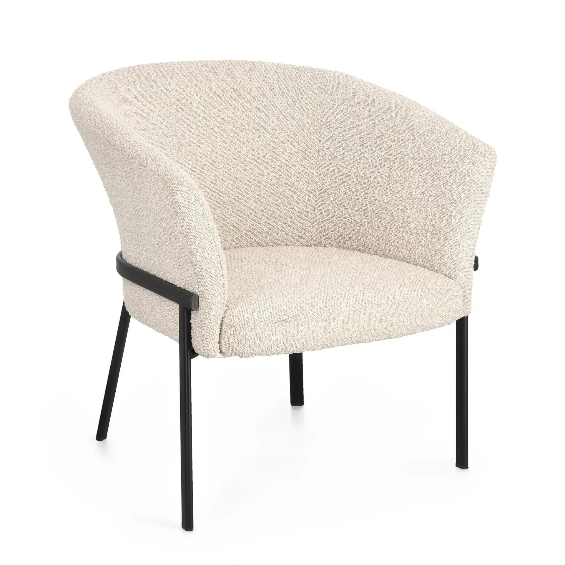 Fotel PUKA Bizzotto beżowy tkanina tapicerska 70x71x78