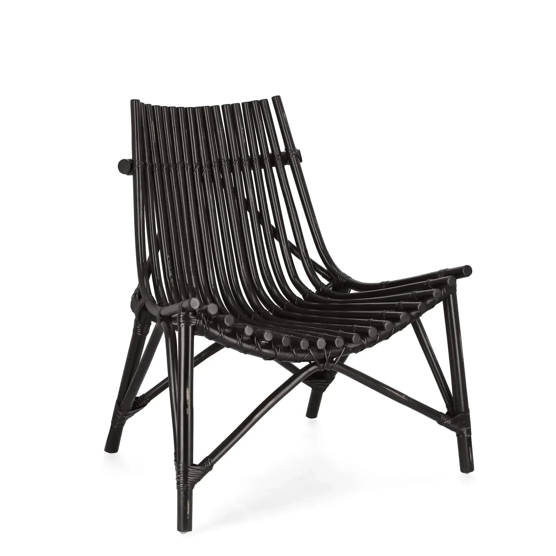 Fotel MENENDEZ Bizzotto czarny rattanowy 77x80x84