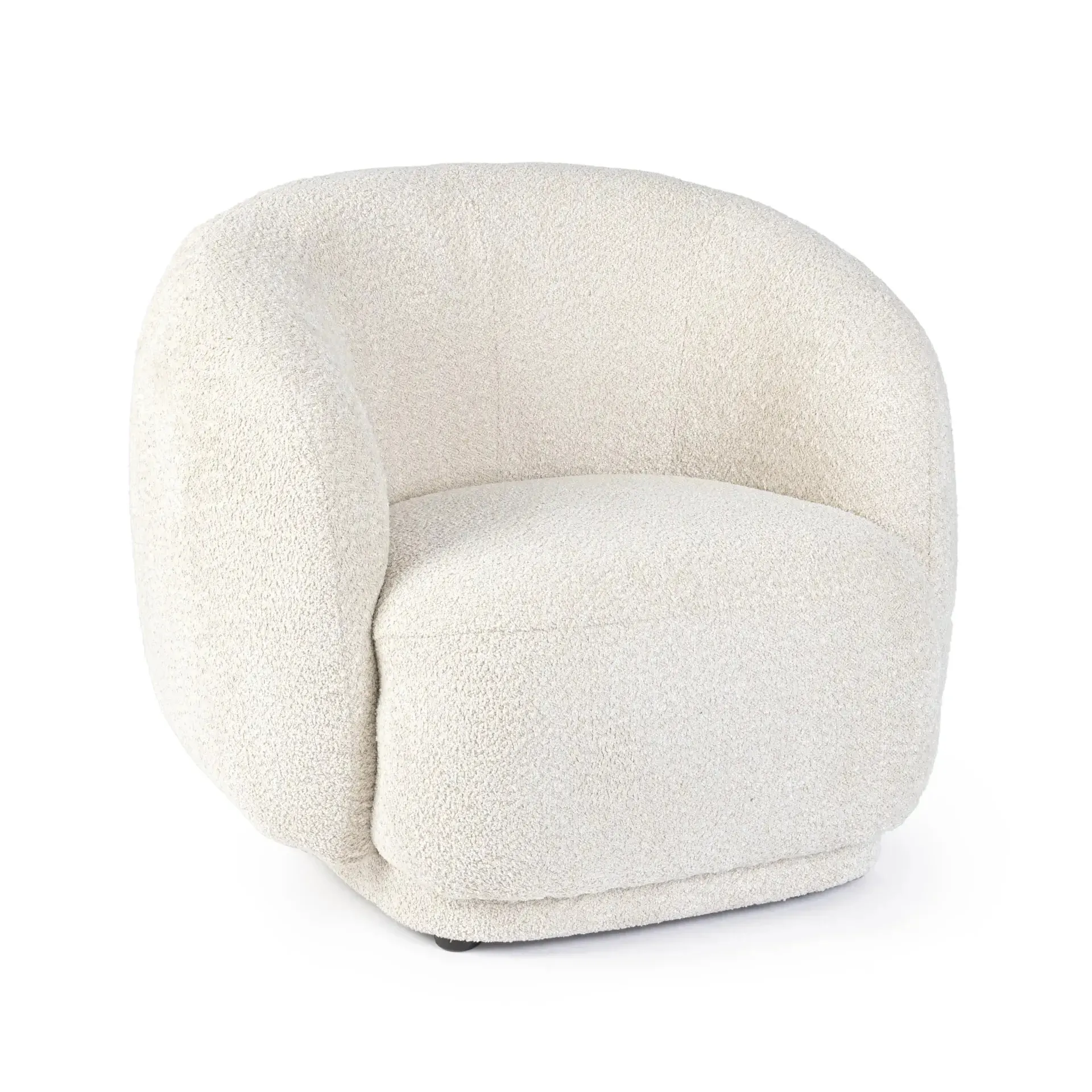 Fotel TECLA Bizzotto beżowy tkanina tapicerska z efektem boucle 93x87x73