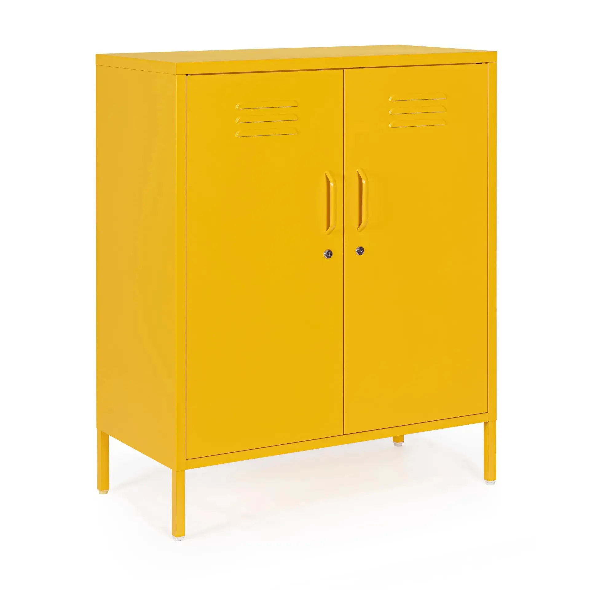 Kredens CAMBRIDGE Bizzotto żółty stalowy 40x80x101.5