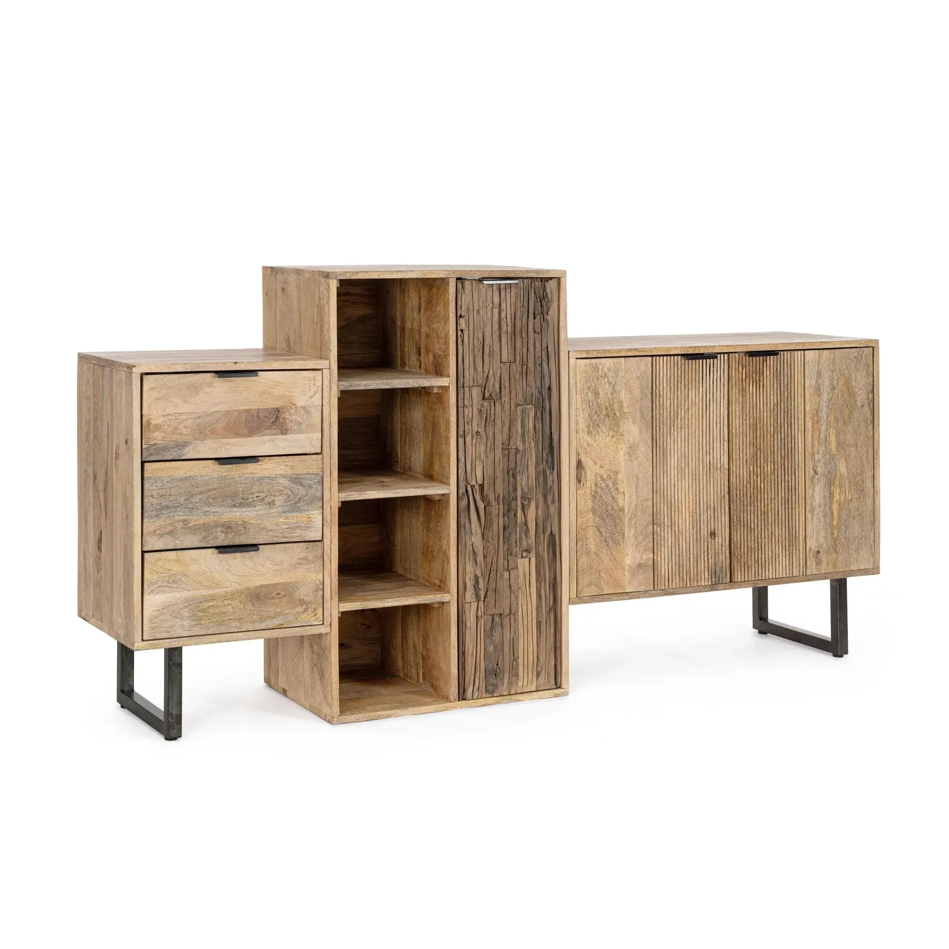 Kredens NASHIK Bizzotto naturalny drewniany 189x40x100